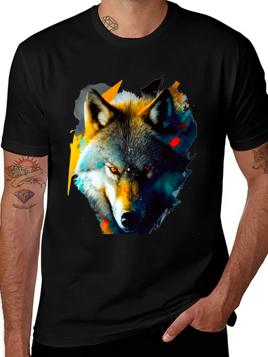 Wolf Graphic Print T-Shirt - Stylish Animal Design
