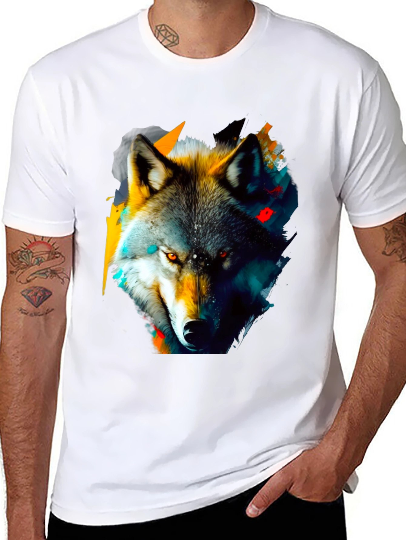 Wolf Graphic Print T-Shirt - Stylish Animal Design