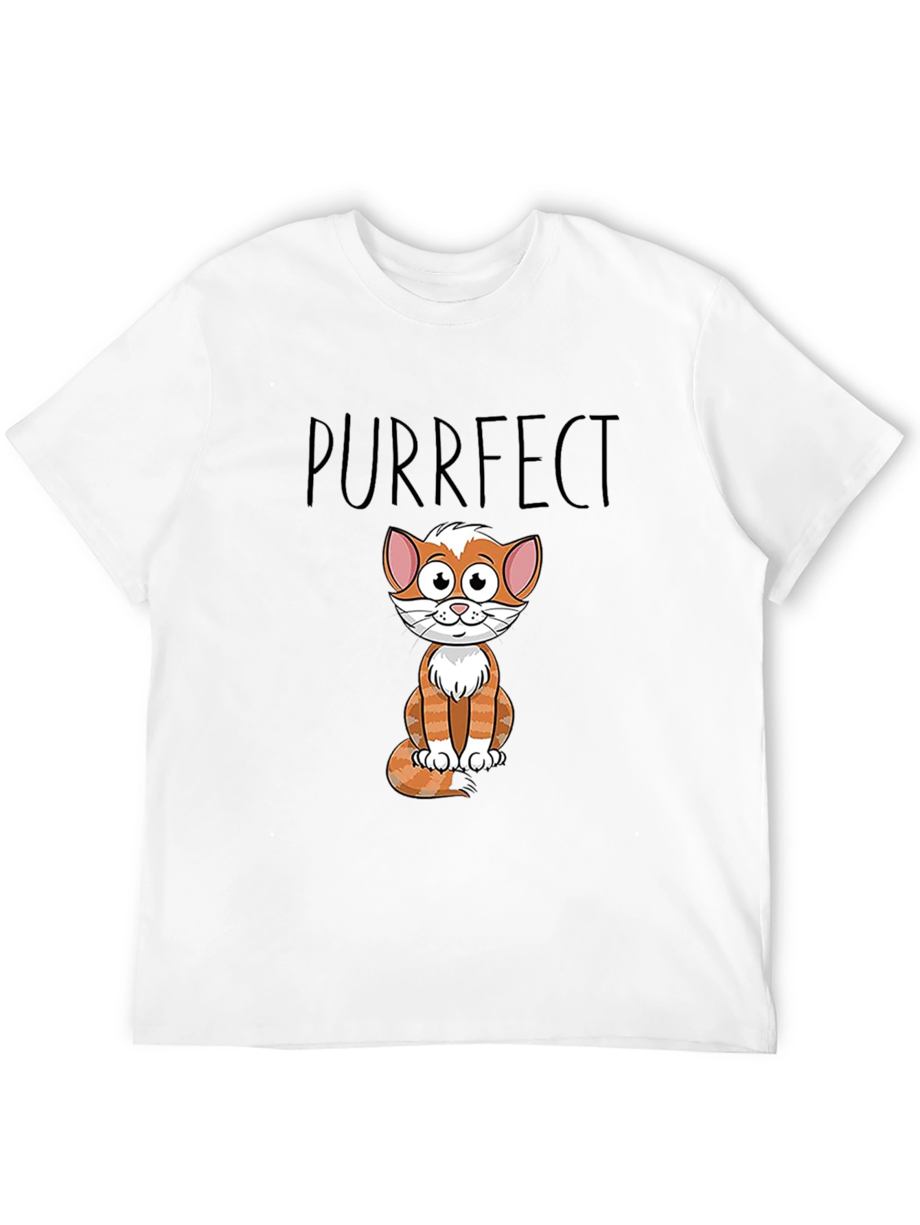 Purrfect Cat Graphic T-Shirt - Black