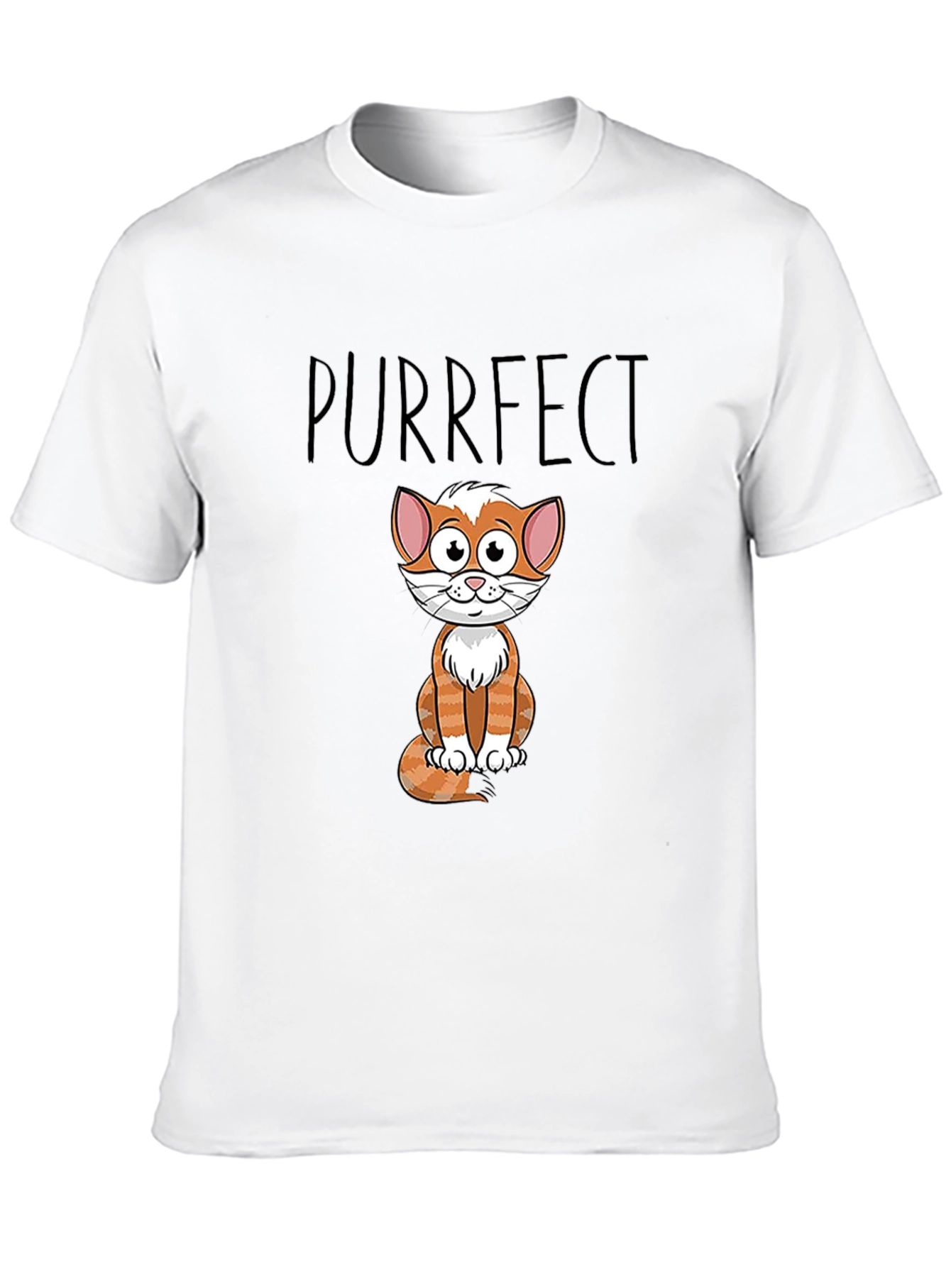 Purrfect Cat Graphic T-Shirt - Black