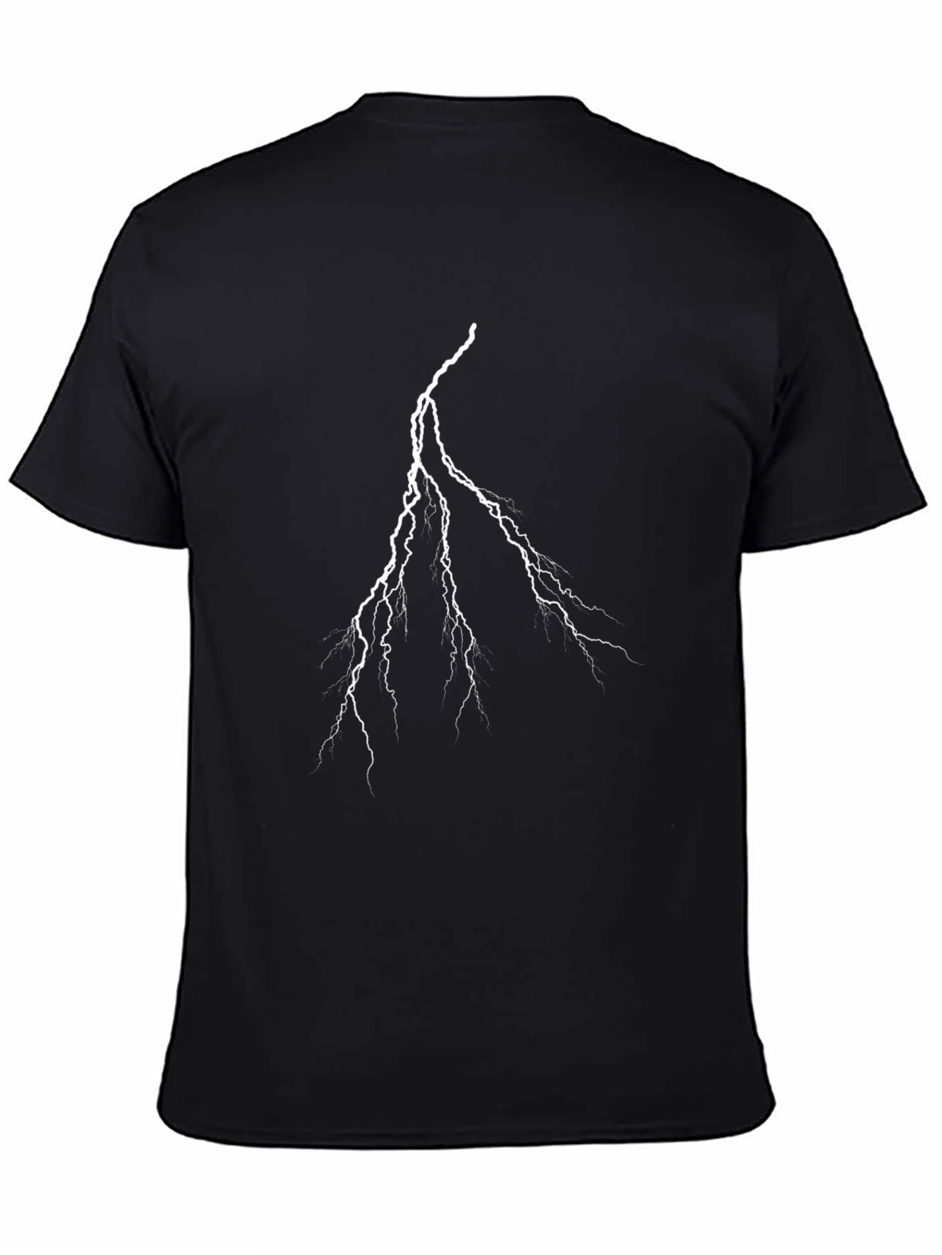 Lightning Bolt Graphic Tee - Black Cotton T-Shirt