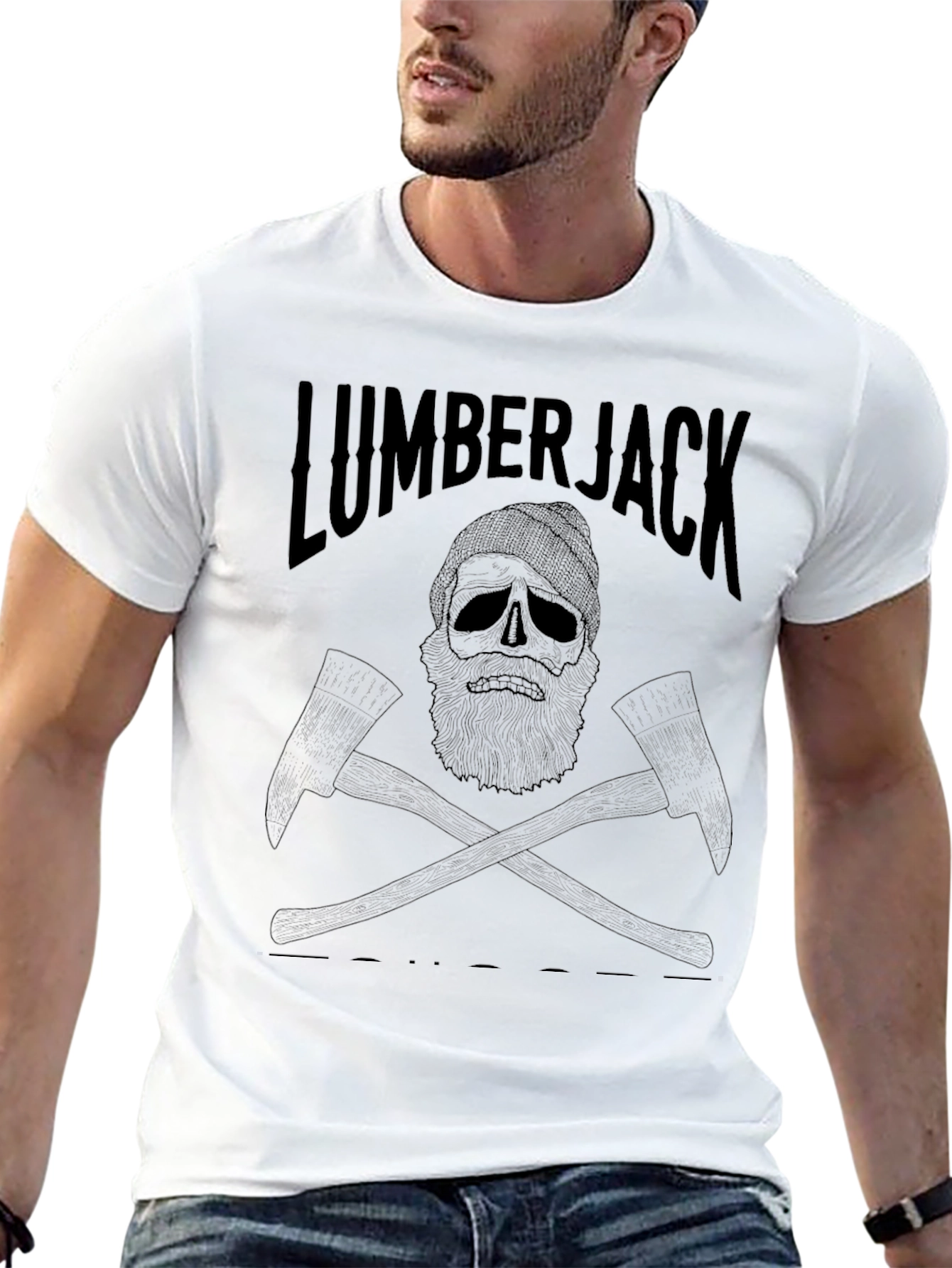 Lumberjack Skull Graphic T-Shirt - Classic Crew Neck Tee