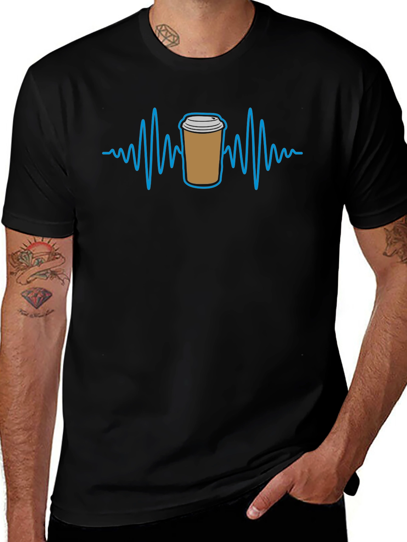 Coffee ECG T-Shirt - Black