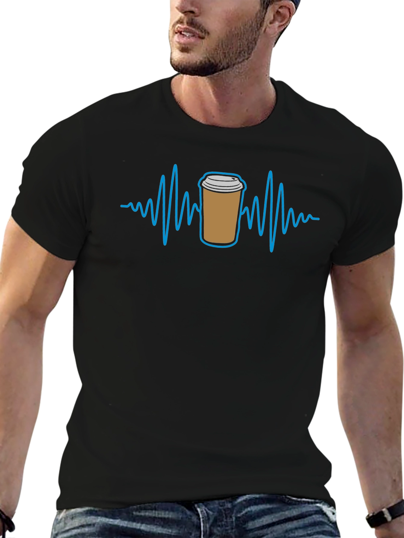 Coffee ECG T-Shirt - Black