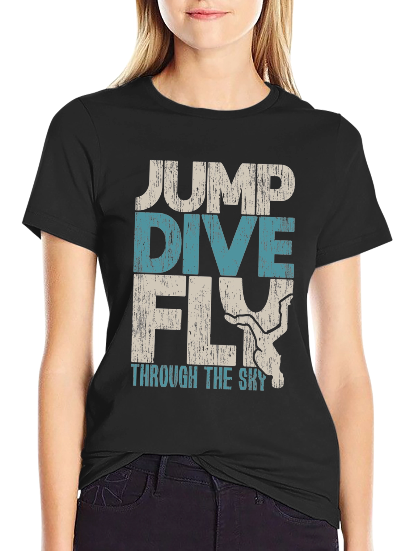 Jump Dive Fly Graphic Tee - Skydiving Adventure Shirt