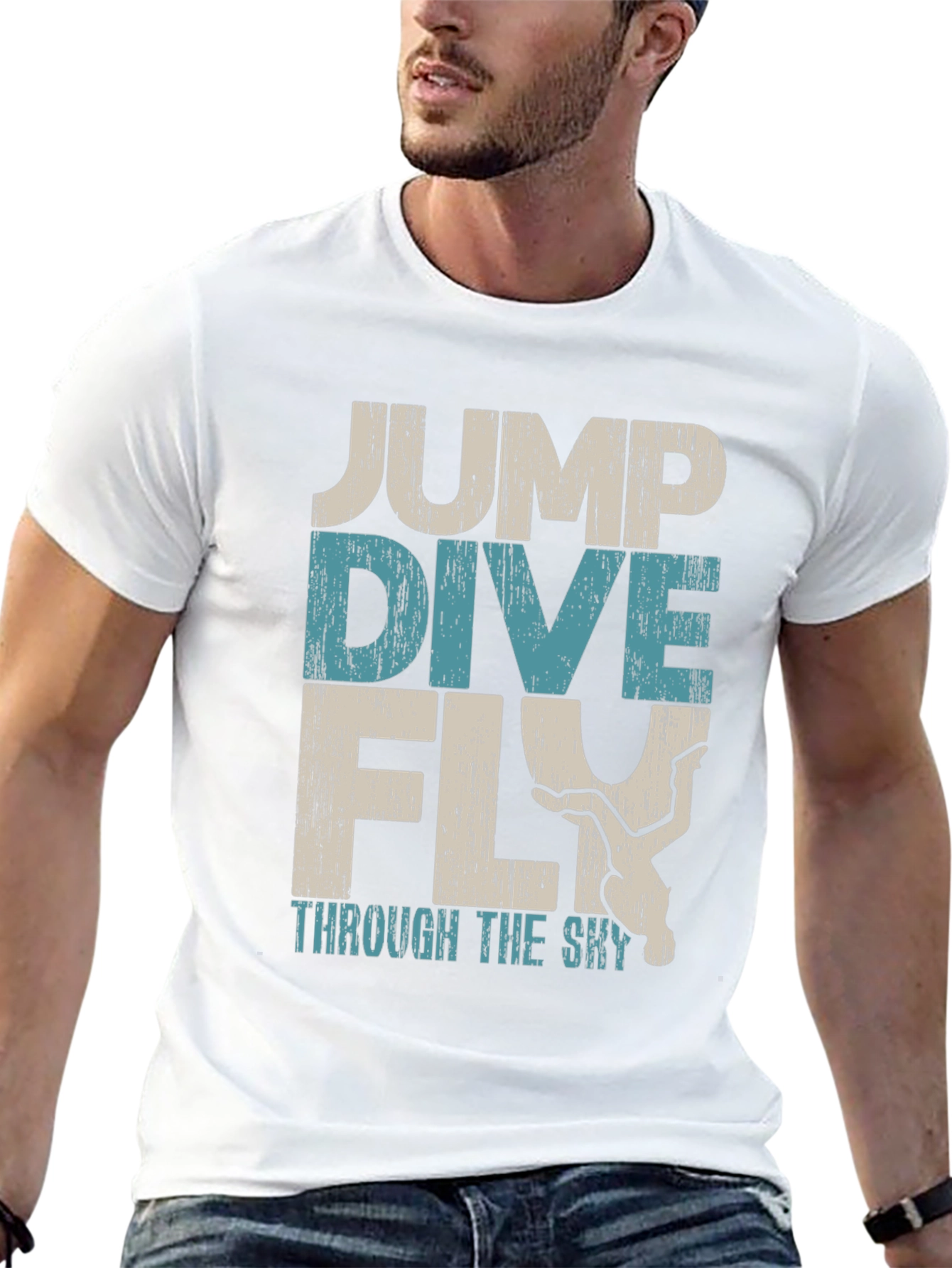 Jump Dive Fly Graphic Tee - Skydiving Adventure Shirt