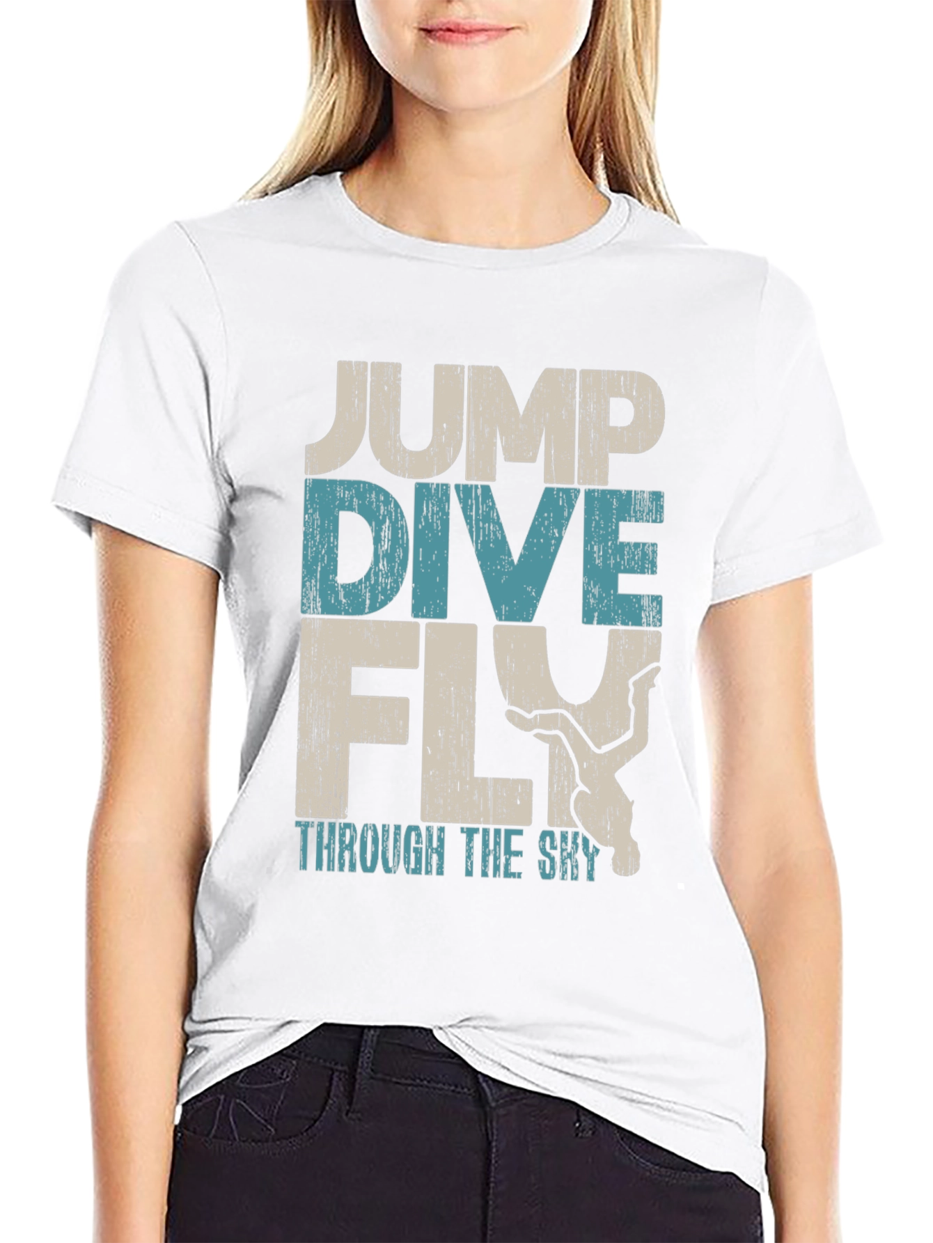 Jump Dive Fly Graphic Tee - Skydiving Adventure Shirt