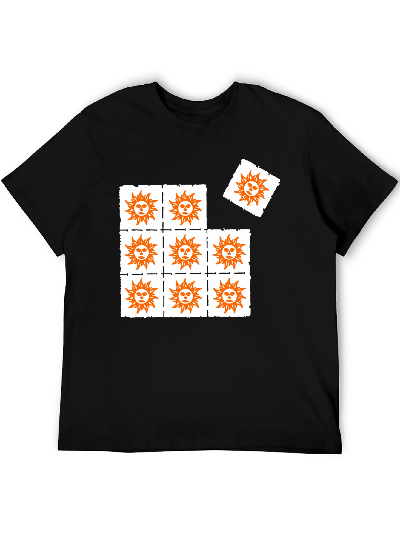 Sun Graphic Print Black T-Shirt