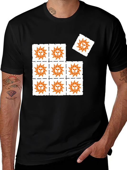 Sun Graphic Print Black T-Shirt
