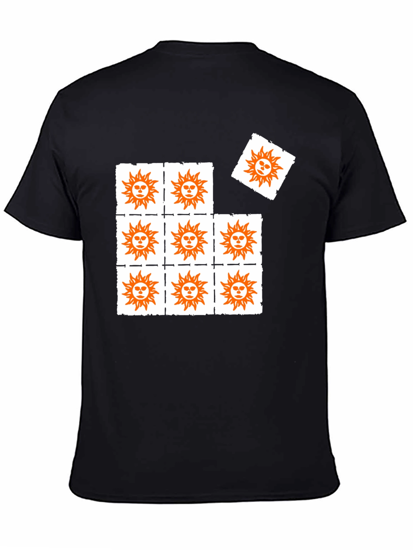 Sun Graphic Print Black T-Shirt