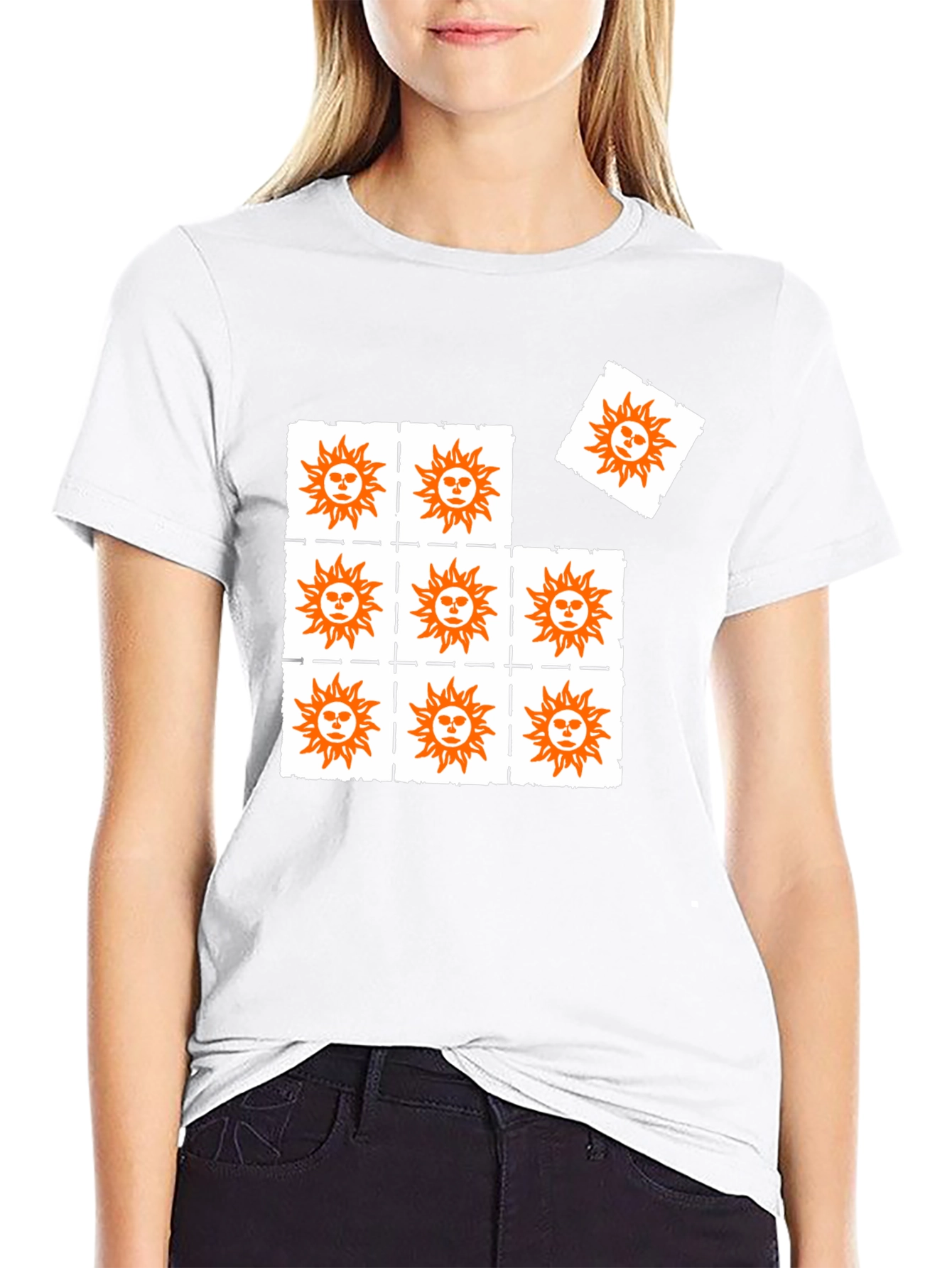 Sun Graphic Print Black T-Shirt