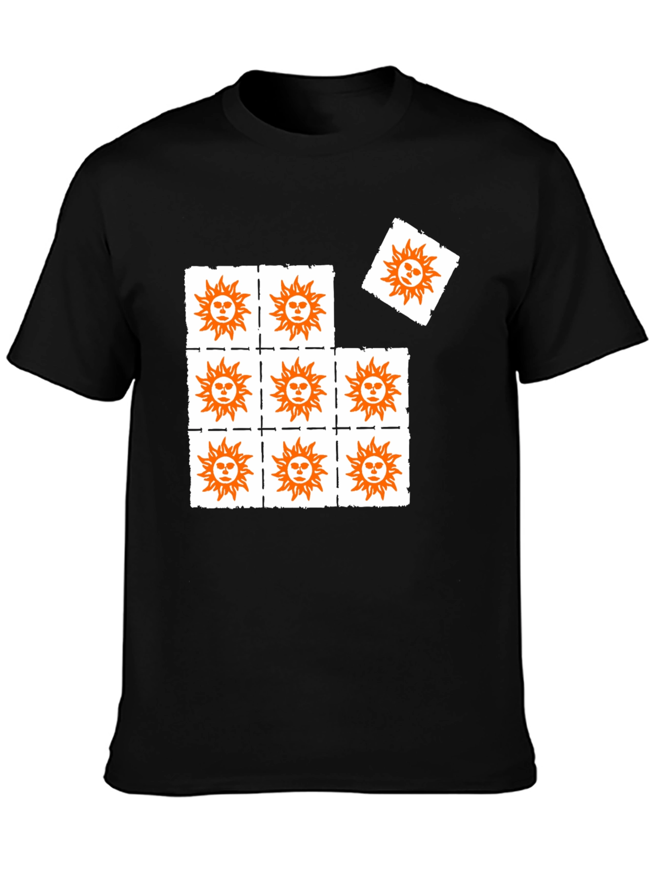 Sun Graphic Print Black T-Shirt