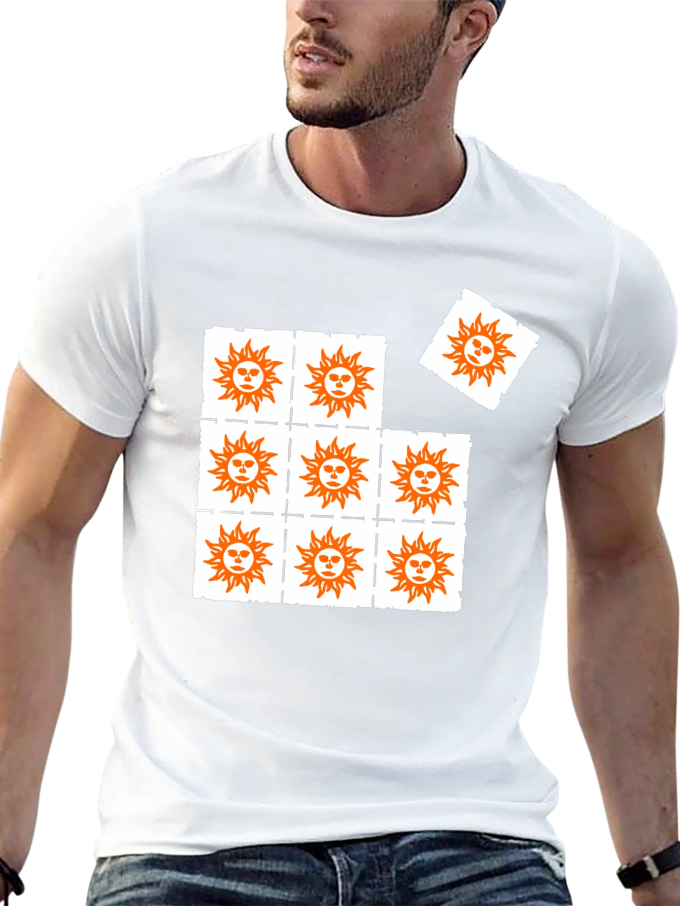 Sun Graphic Print Black T-Shirt