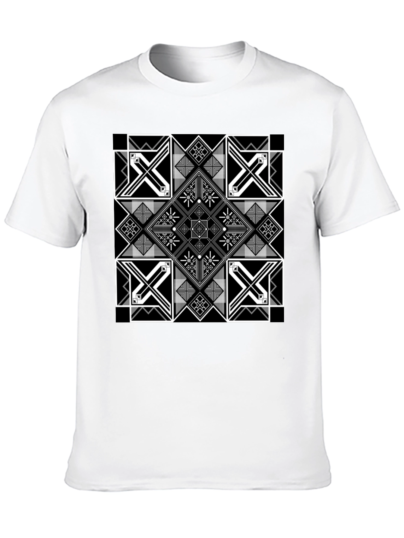Geometric Pattern Black T-Shirt