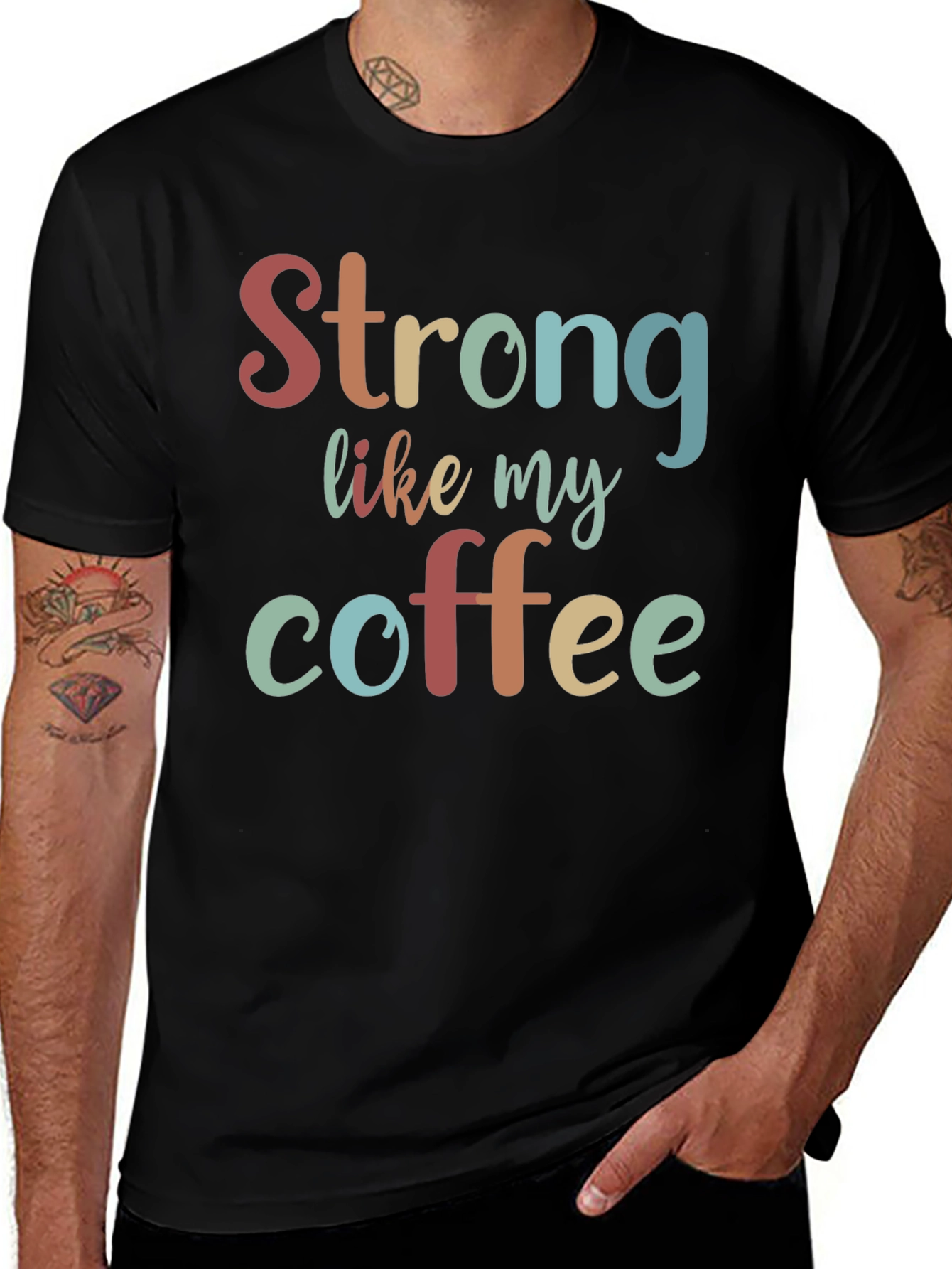 Strong Like My Coffee Black Graphic Tee