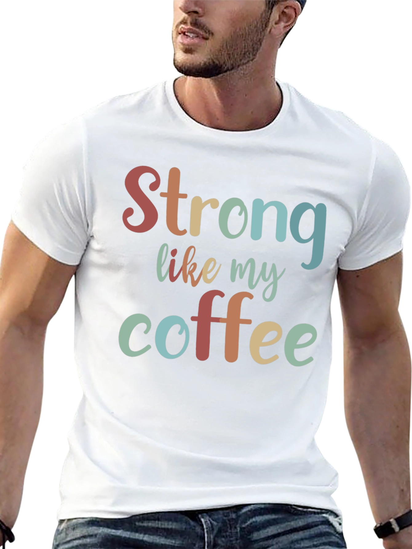 Strong Like My Coffee Black Graphic Tee