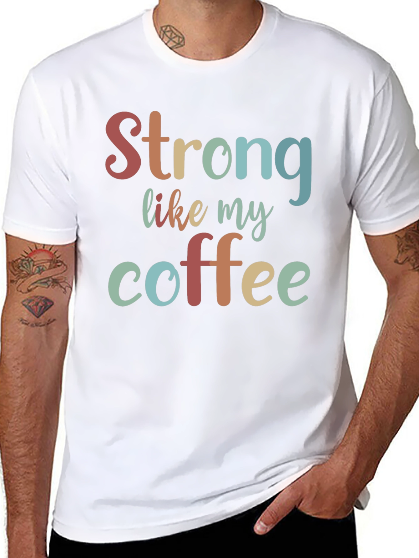 Strong Like My Coffee Black Graphic Tee