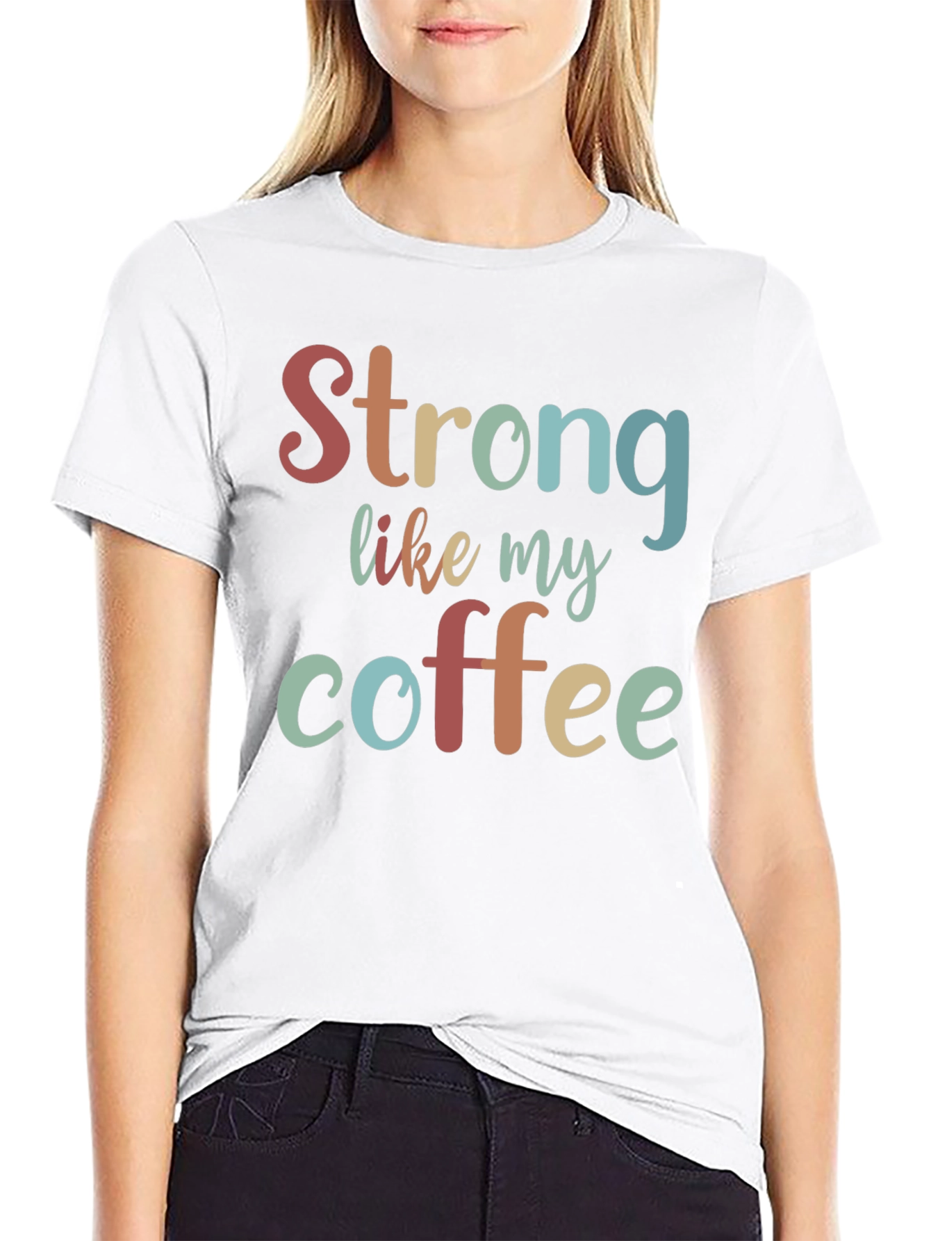Strong Like My Coffee Black Graphic Tee