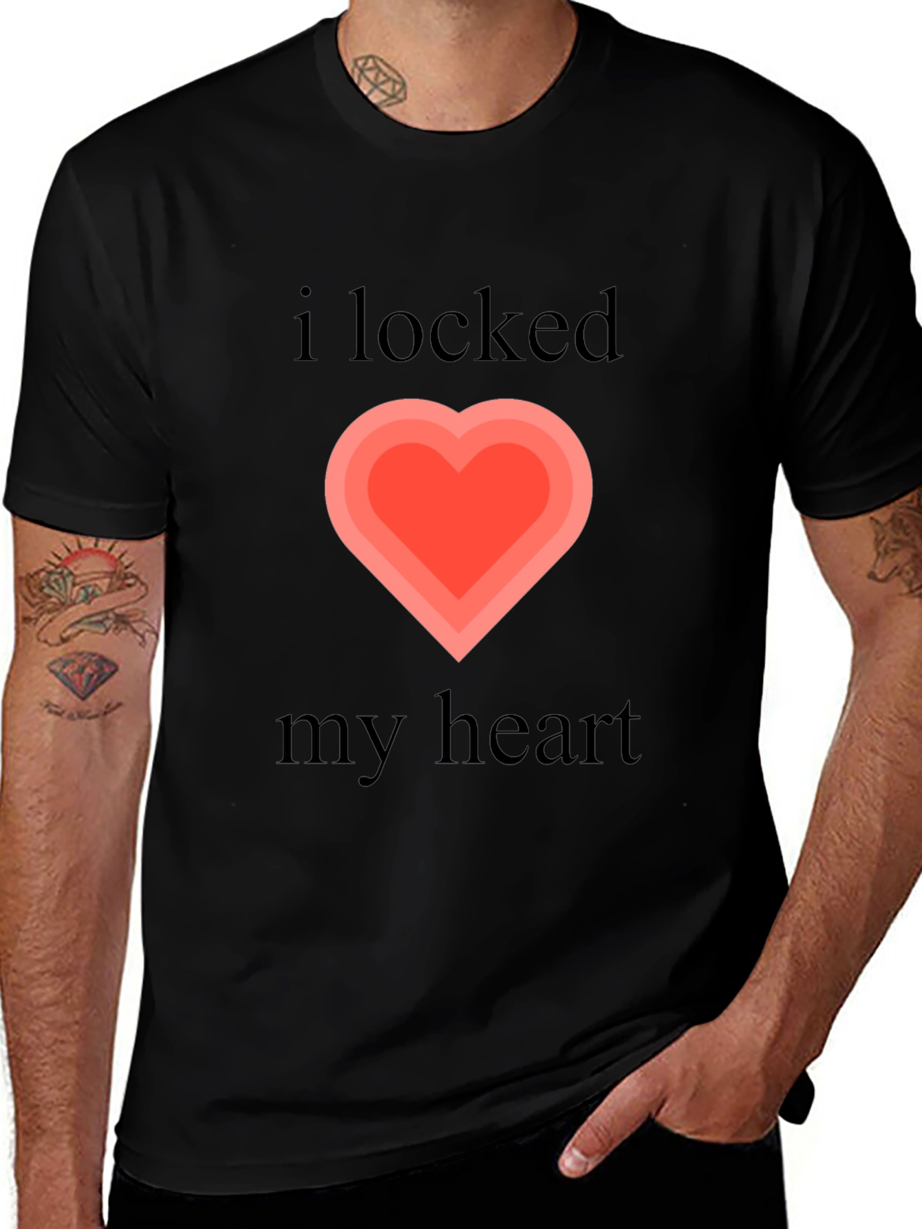 I Locked My Heart Graphic Tee - Black