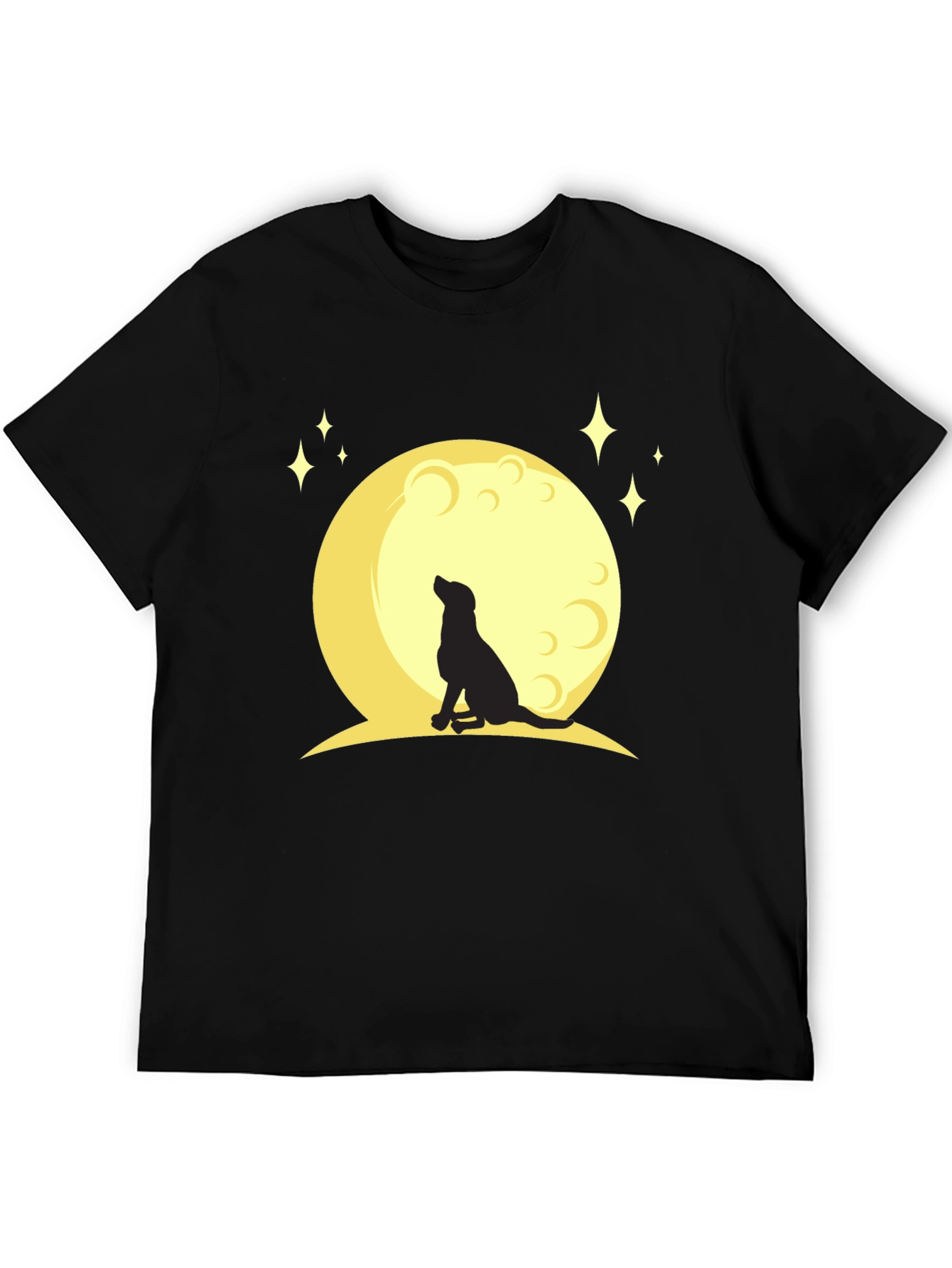 Dog Howling at Moon Graphic T-Shirt