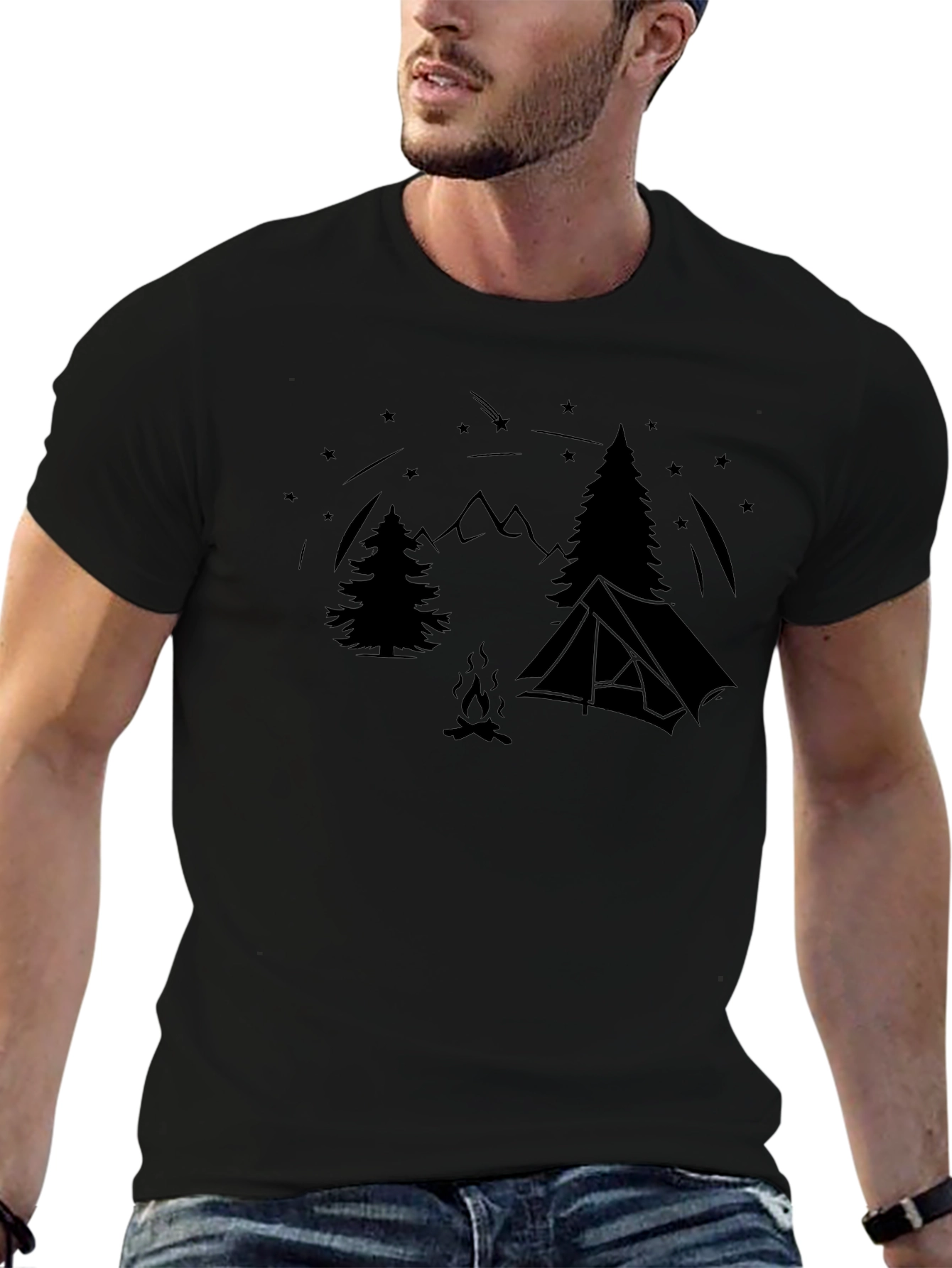 Camping Scene T-Shirt - Nature Adventure Tee