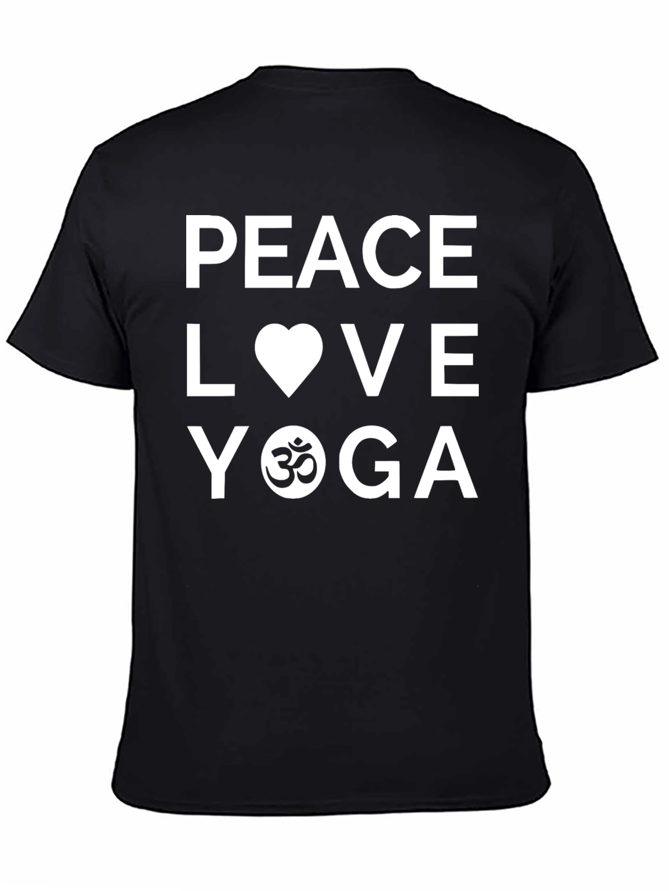 Peace Love Yoga Graphic T-Shirt - Black