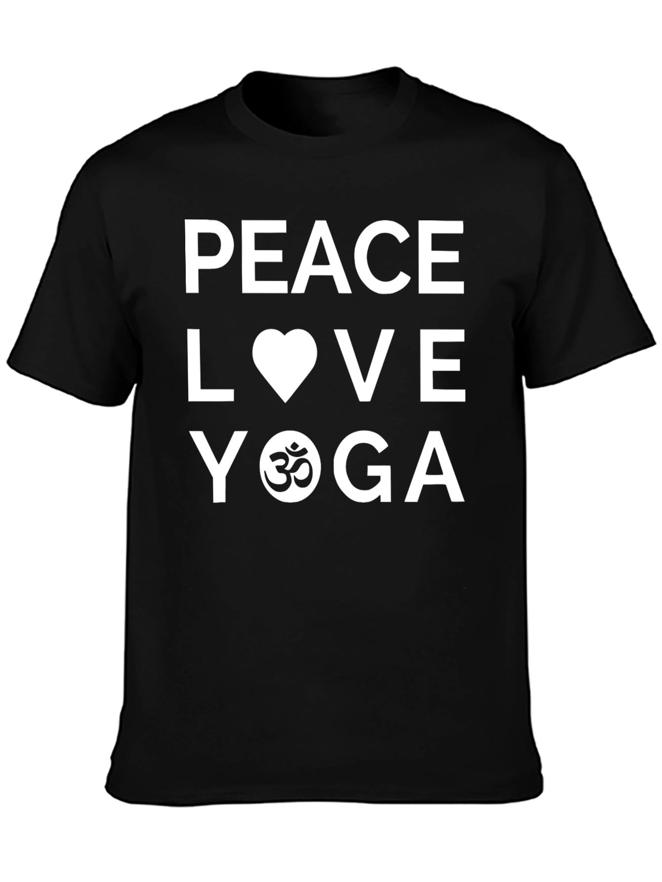 Peace Love Yoga Graphic T-Shirt - Black