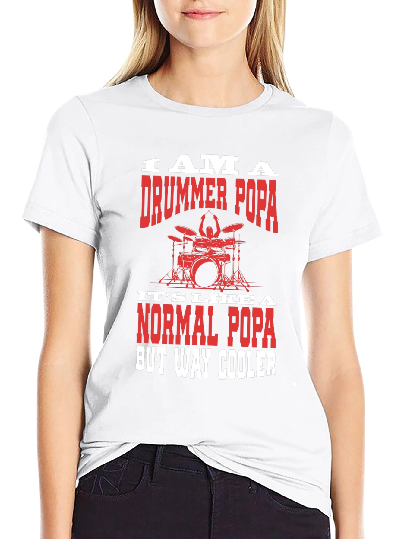 Drummer Popa Graphic T-Shirt - Cool Dad Tee