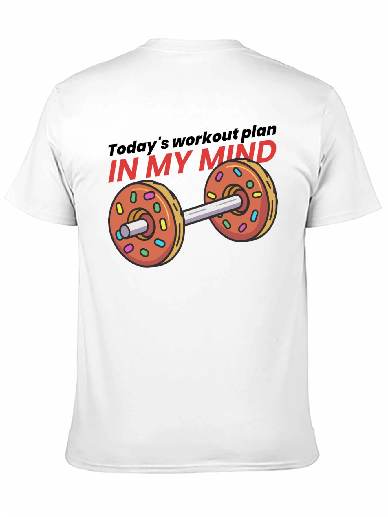 Funny Workout Plan Donut Dumbbell Graphic Tee
