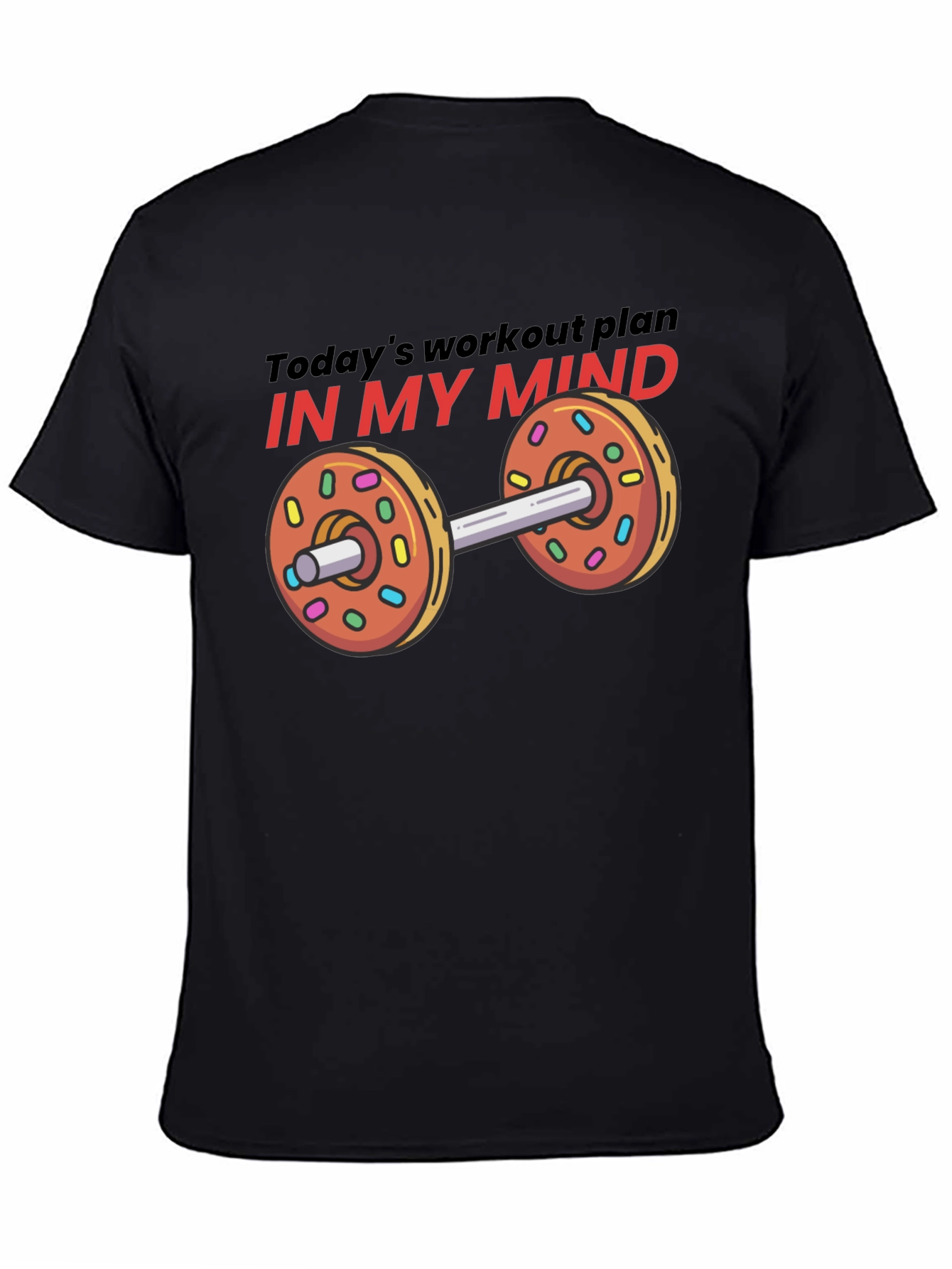 Funny Workout Plan Donut Dumbbell Graphic Tee