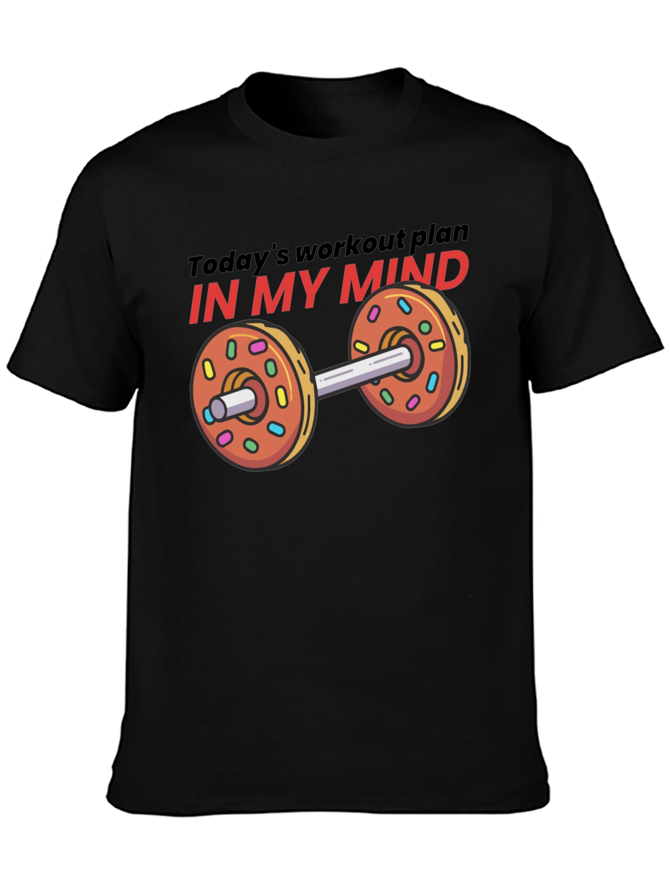 Funny Workout Plan Donut Dumbbell Graphic Tee