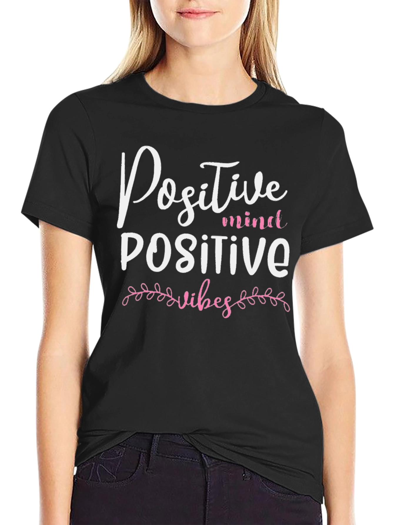 Positive Mind Positive Vibes Black T-Shirt