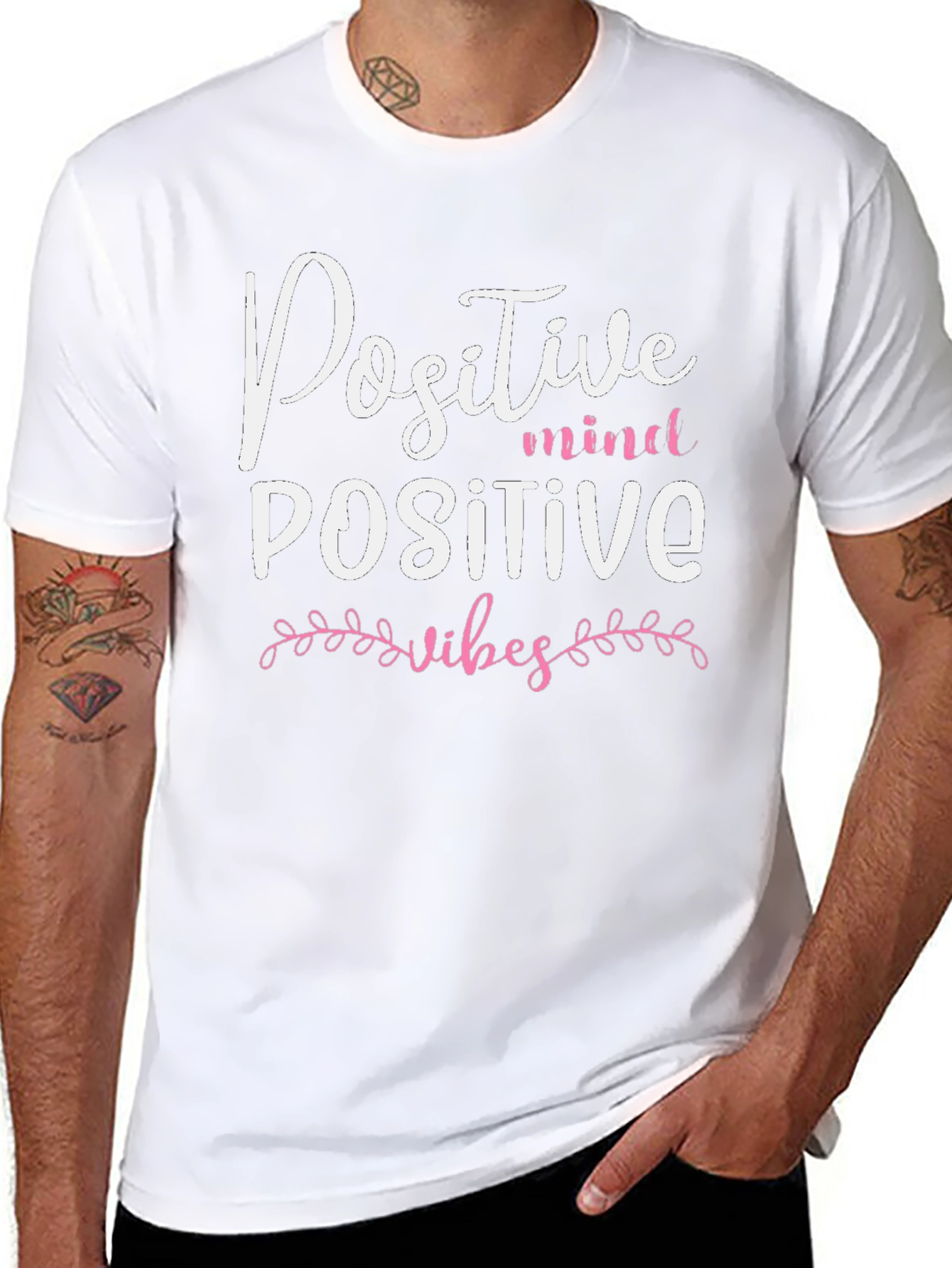 Positive Mind Positive Vibes Black T-Shirt