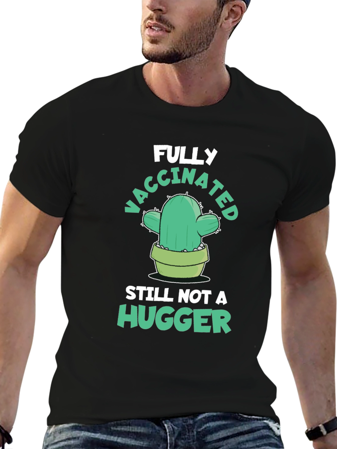 Funny Vaccinated Cactus Graphic Tee