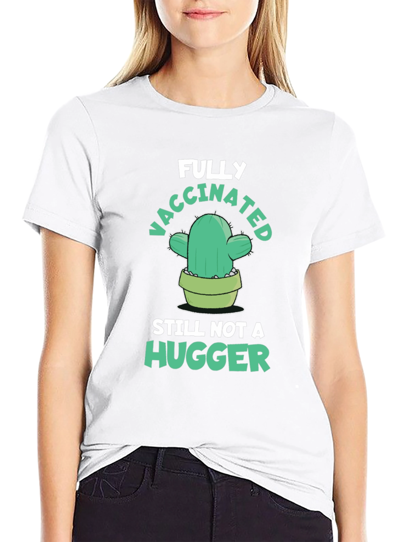Funny Vaccinated Cactus Graphic Tee