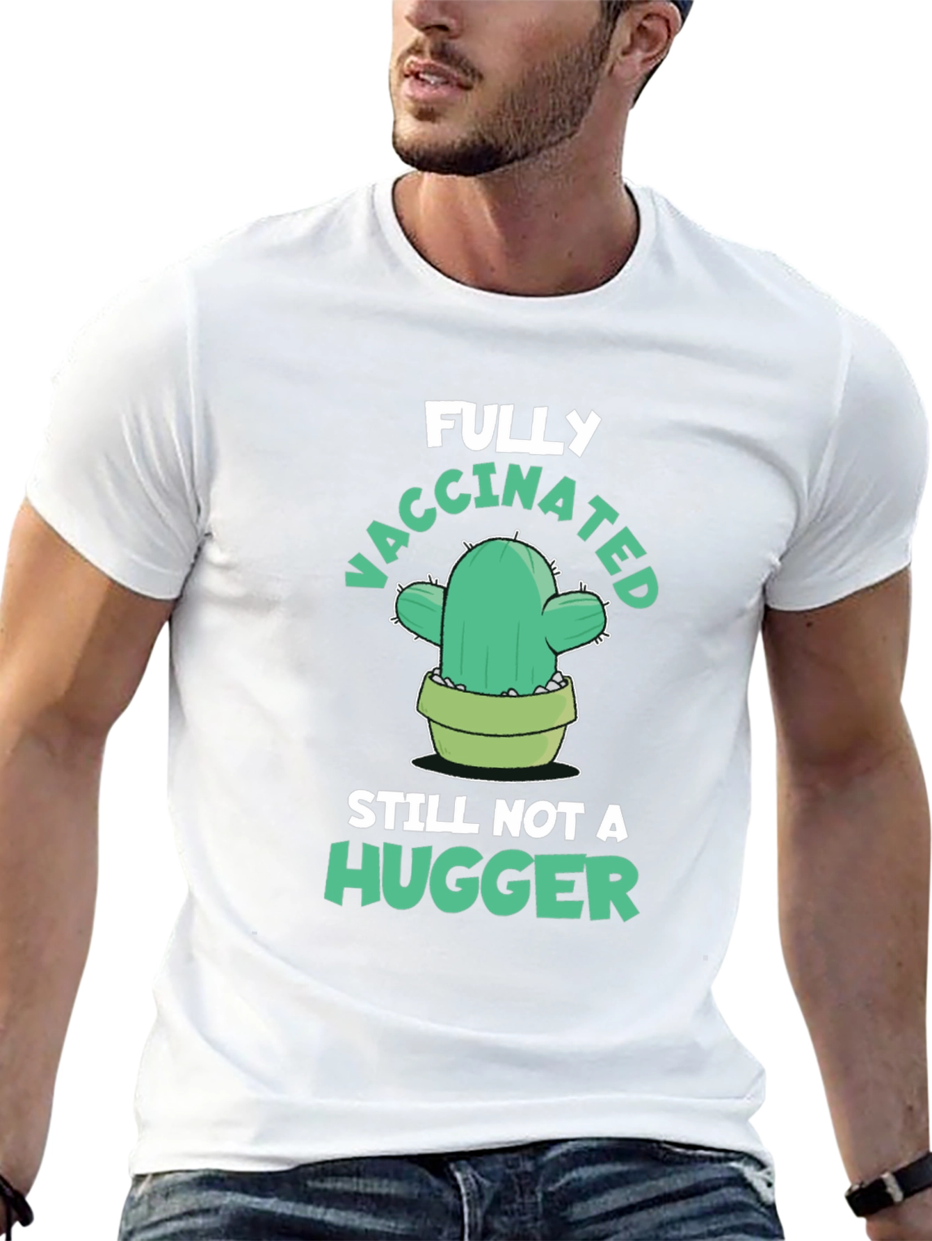 Funny Vaccinated Cactus Graphic Tee