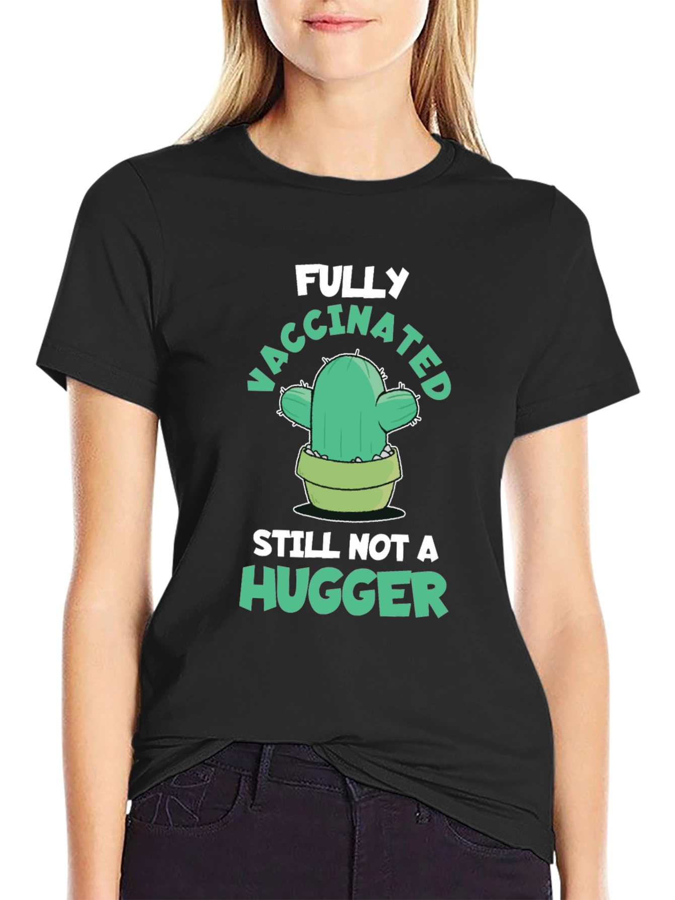Funny Vaccinated Cactus Graphic Tee
