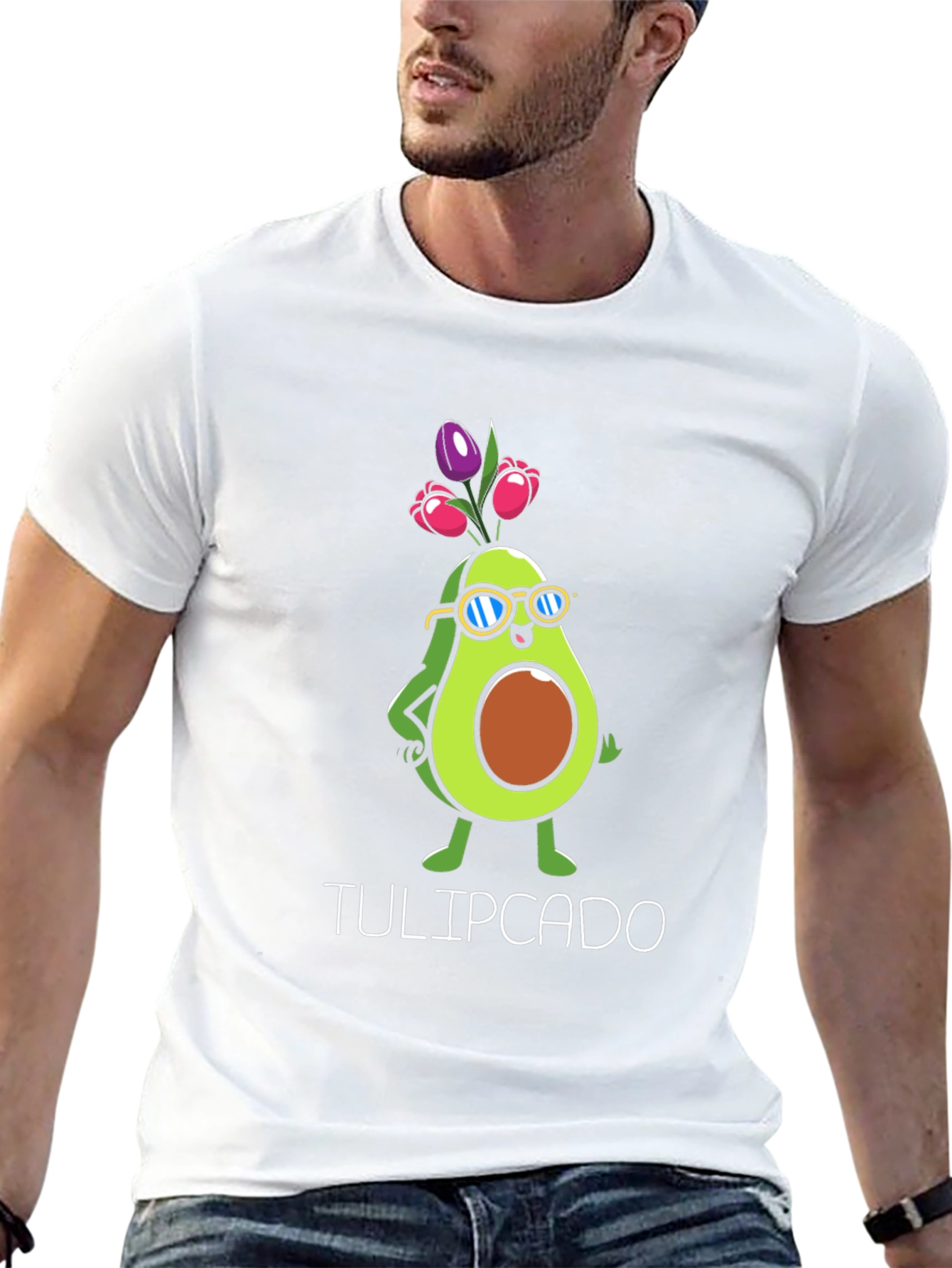 Tulipcado Graphic T-Shirt - Avocado Tulip Funny Tee
