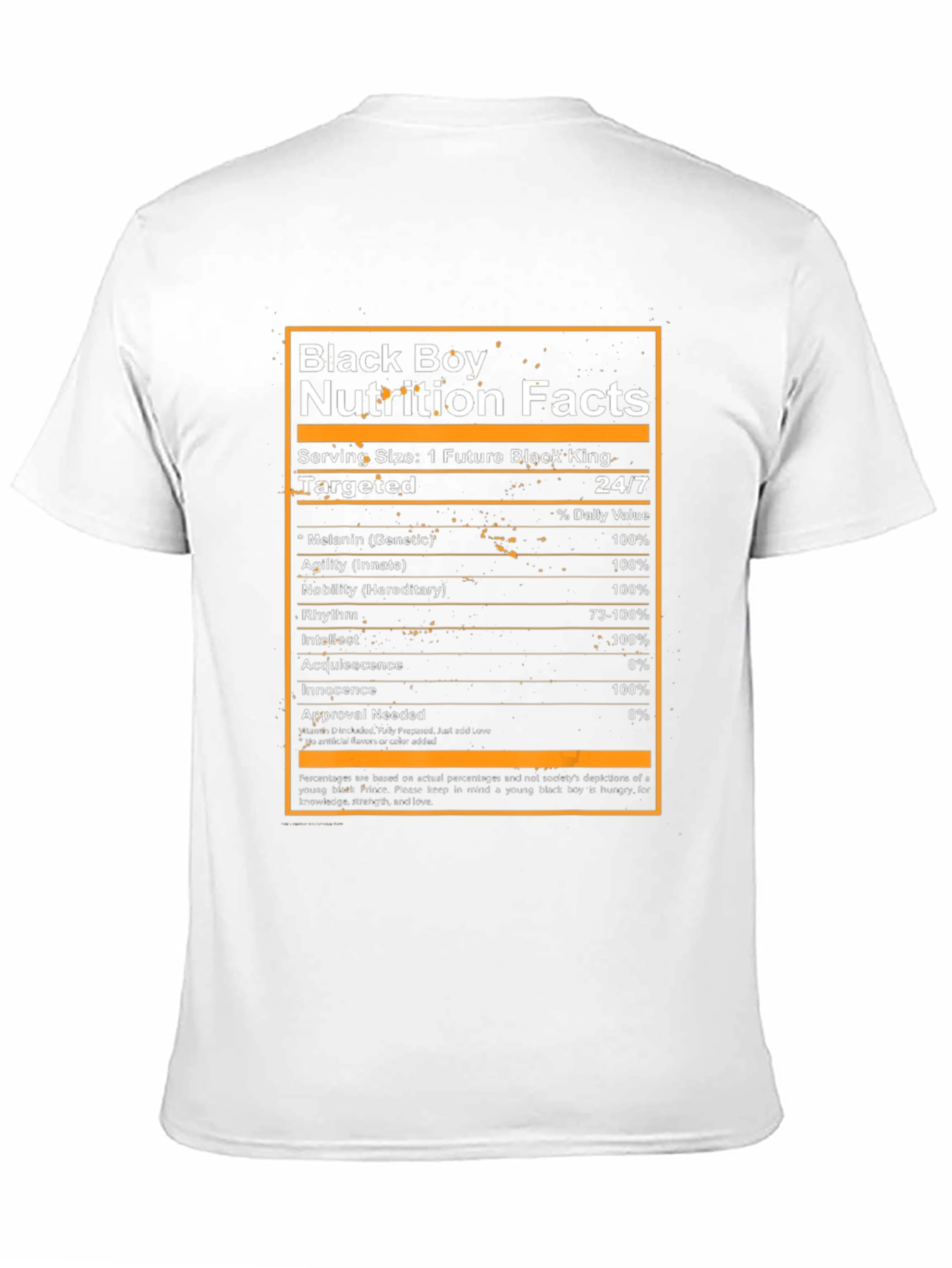 Black Boy Nutrition Facts Graphic Tee