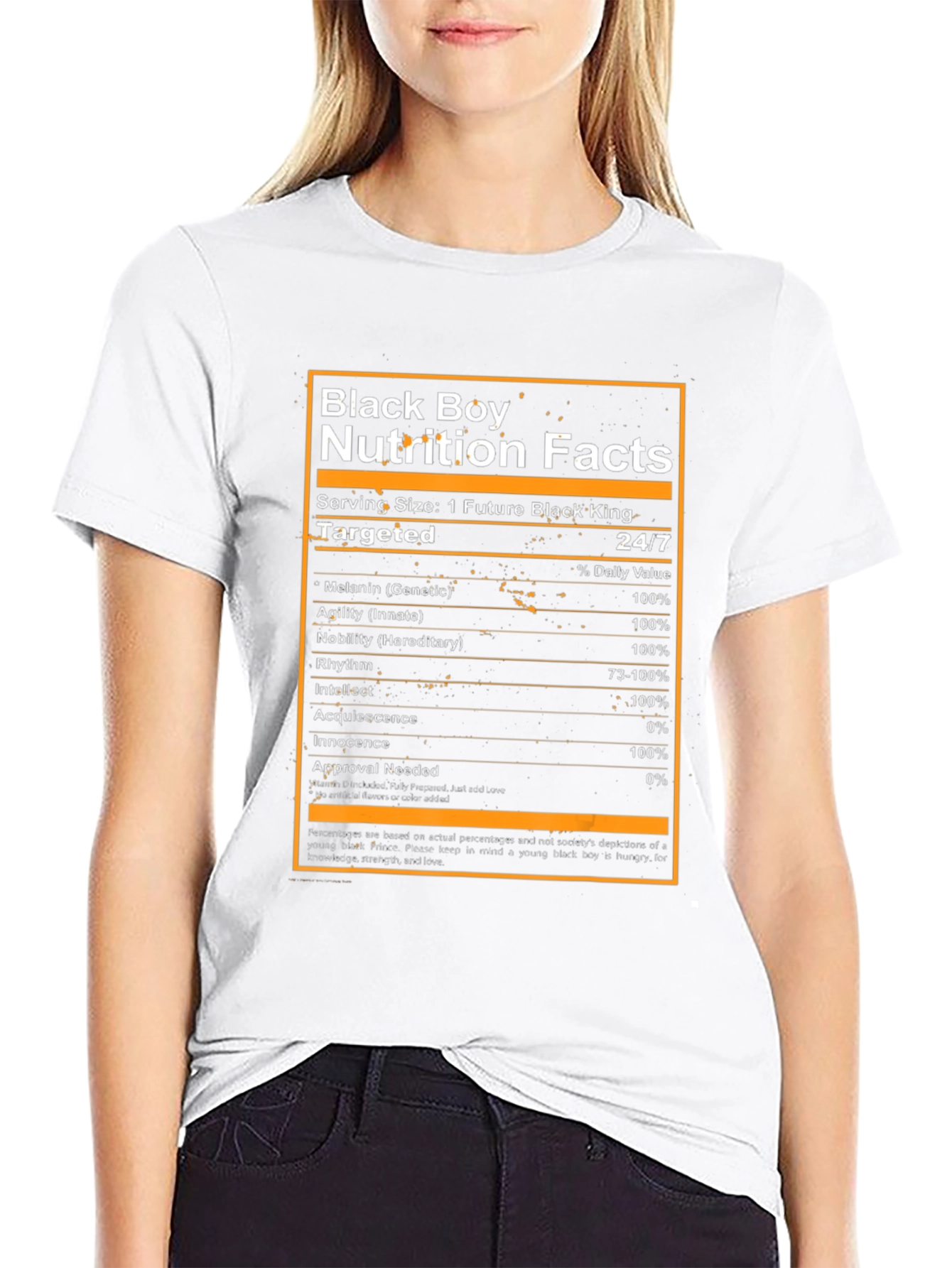 Black Boy Nutrition Facts Graphic Tee