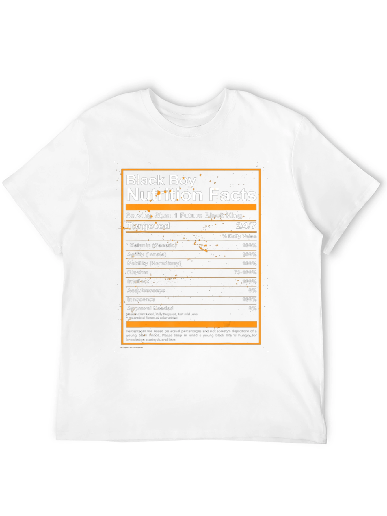 Black Boy Nutrition Facts Graphic Tee