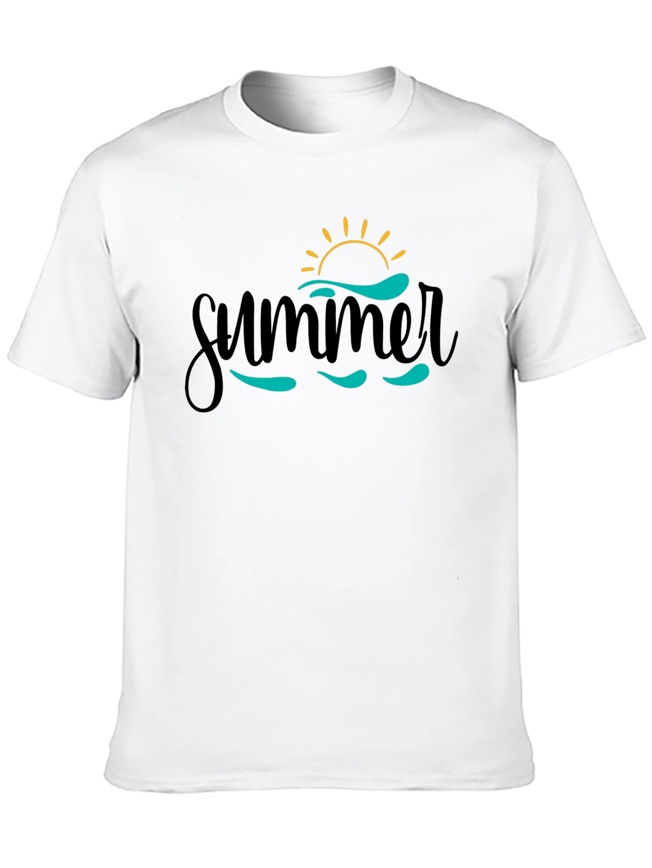 Summer Vibes Graphic Tee - Black Cotton T-Shirt