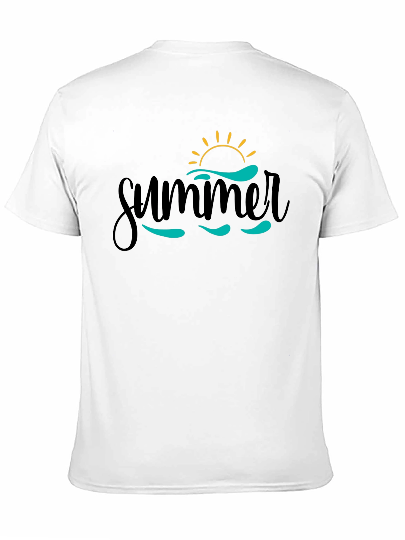 Summer Vibes Graphic Tee - Black Cotton T-Shirt