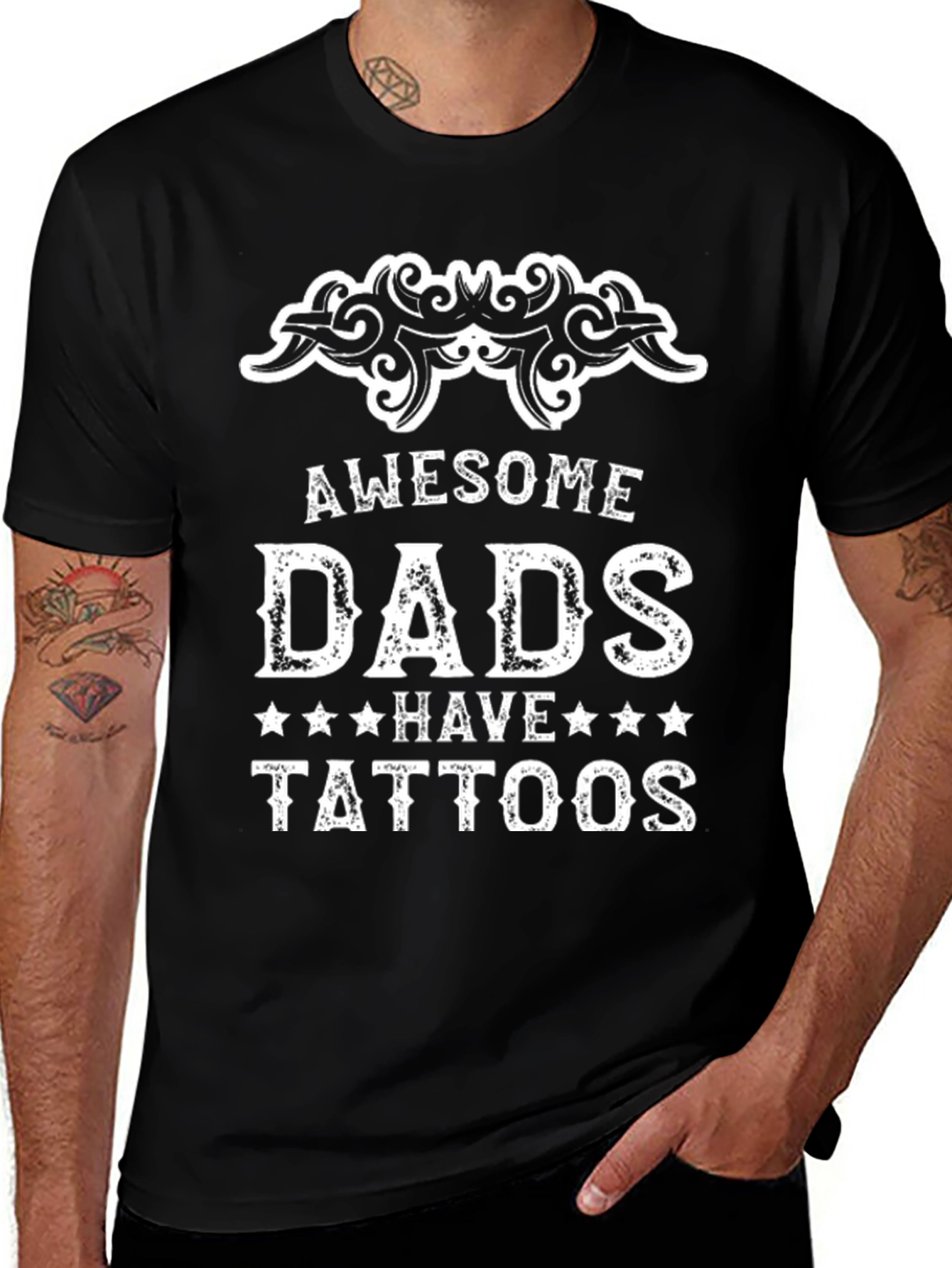 Awesome Dads Have Tattoos Graphic Tee