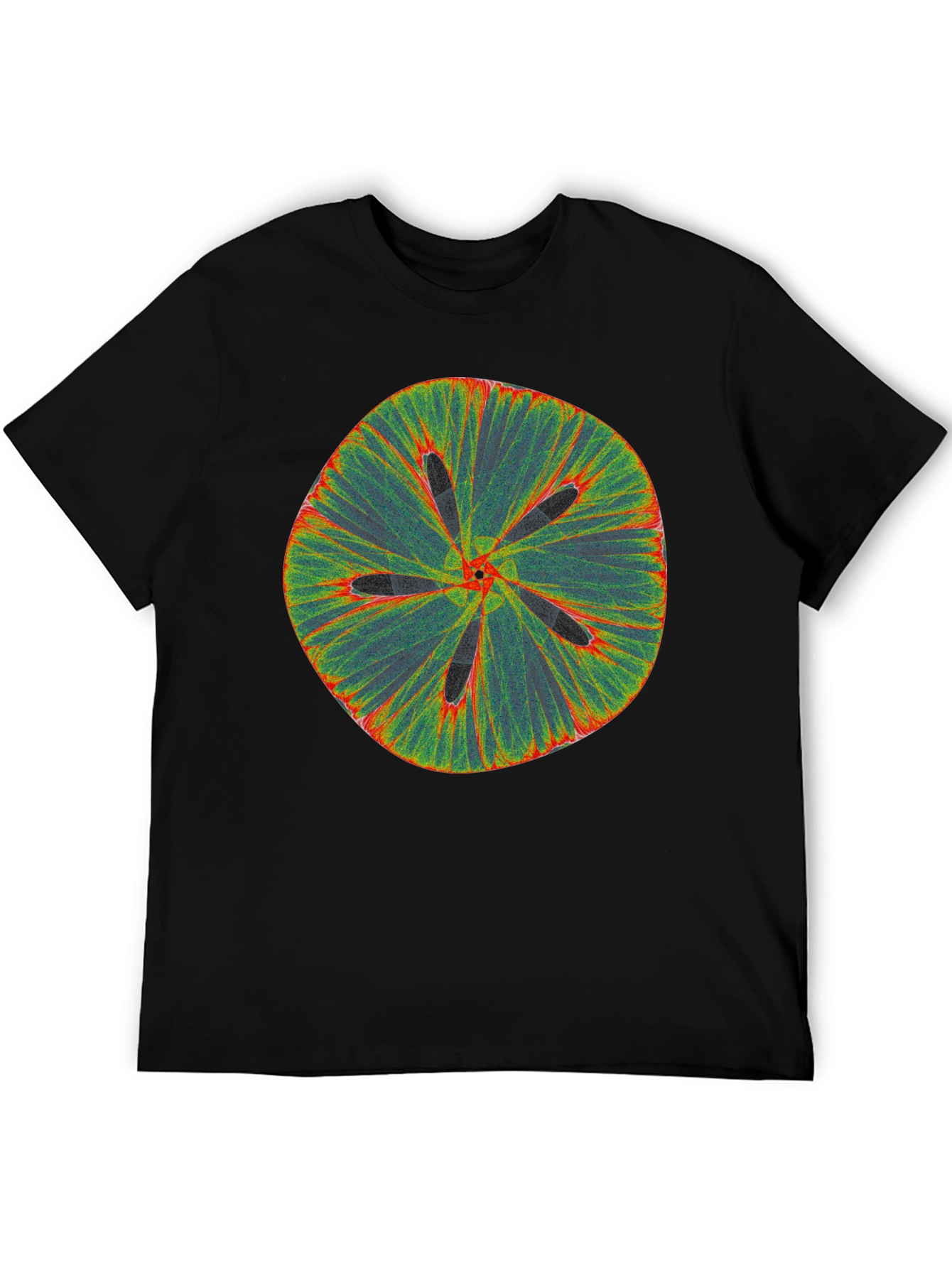 Abstract Flower Tee - Black Cotton Blend