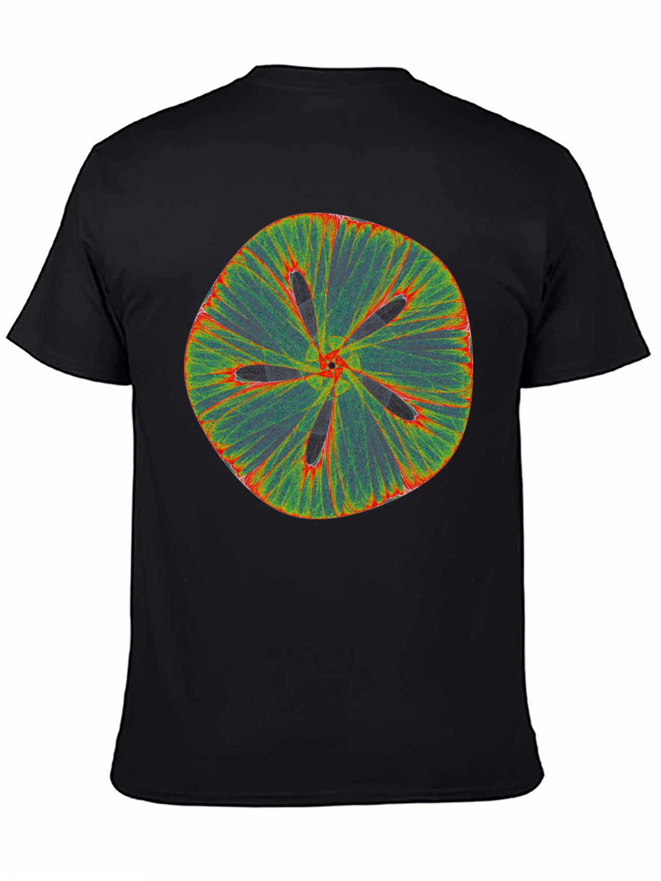 Abstract Flower Tee - Black Cotton Blend