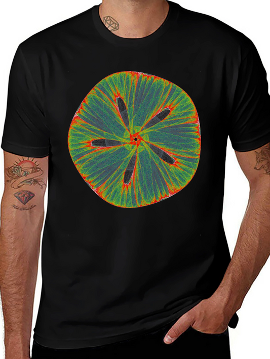Abstract Flower Tee - Black Cotton Blend