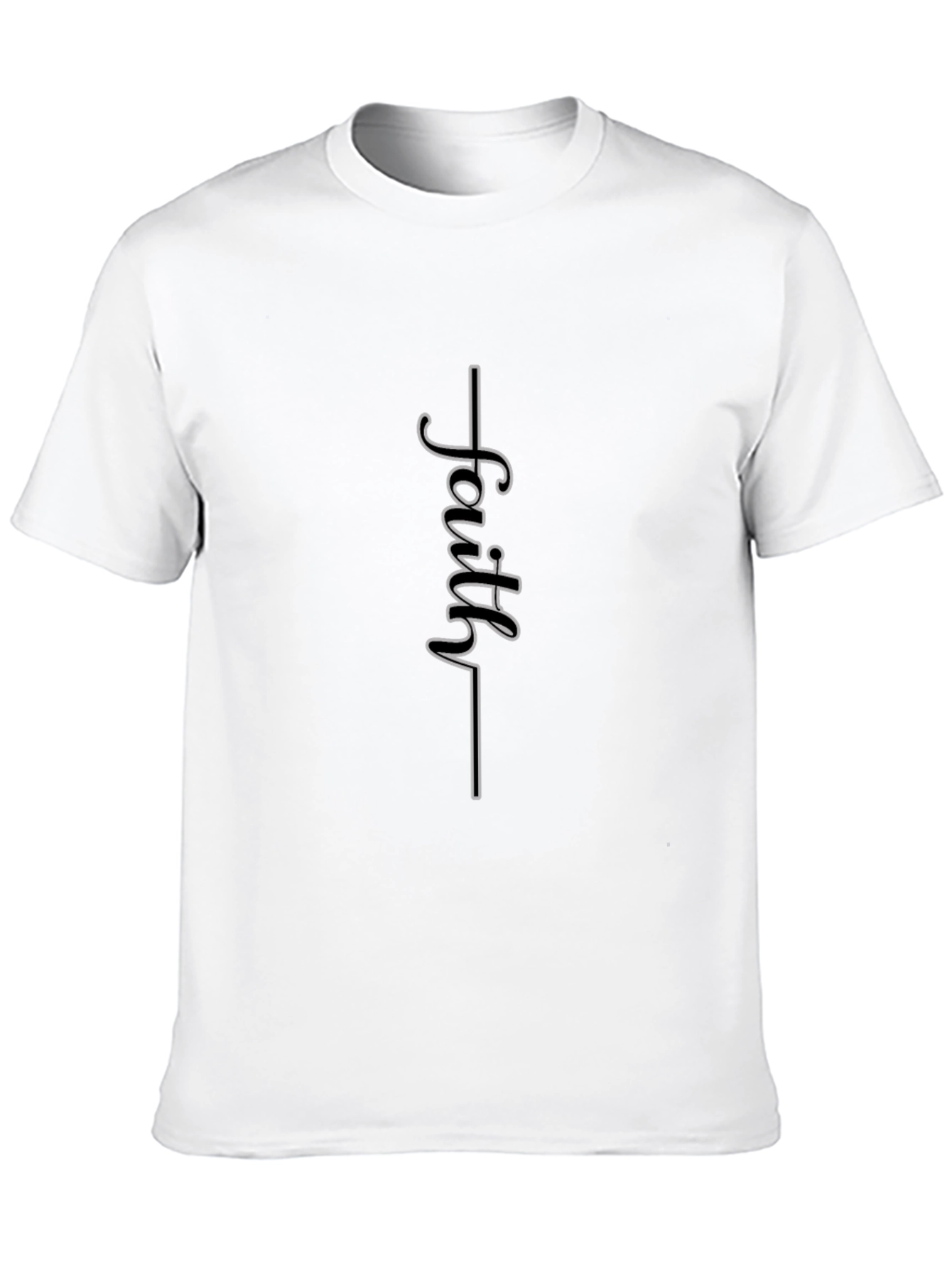 Faith Graphic Print Black Crew Neck T-Shirt