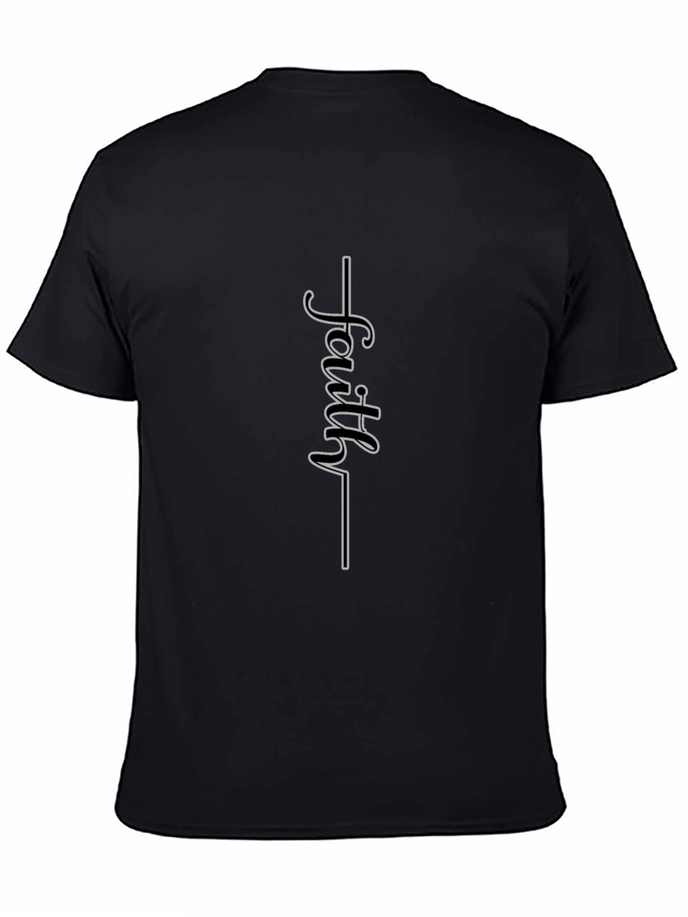 Faith Graphic Print Black Crew Neck T-Shirt