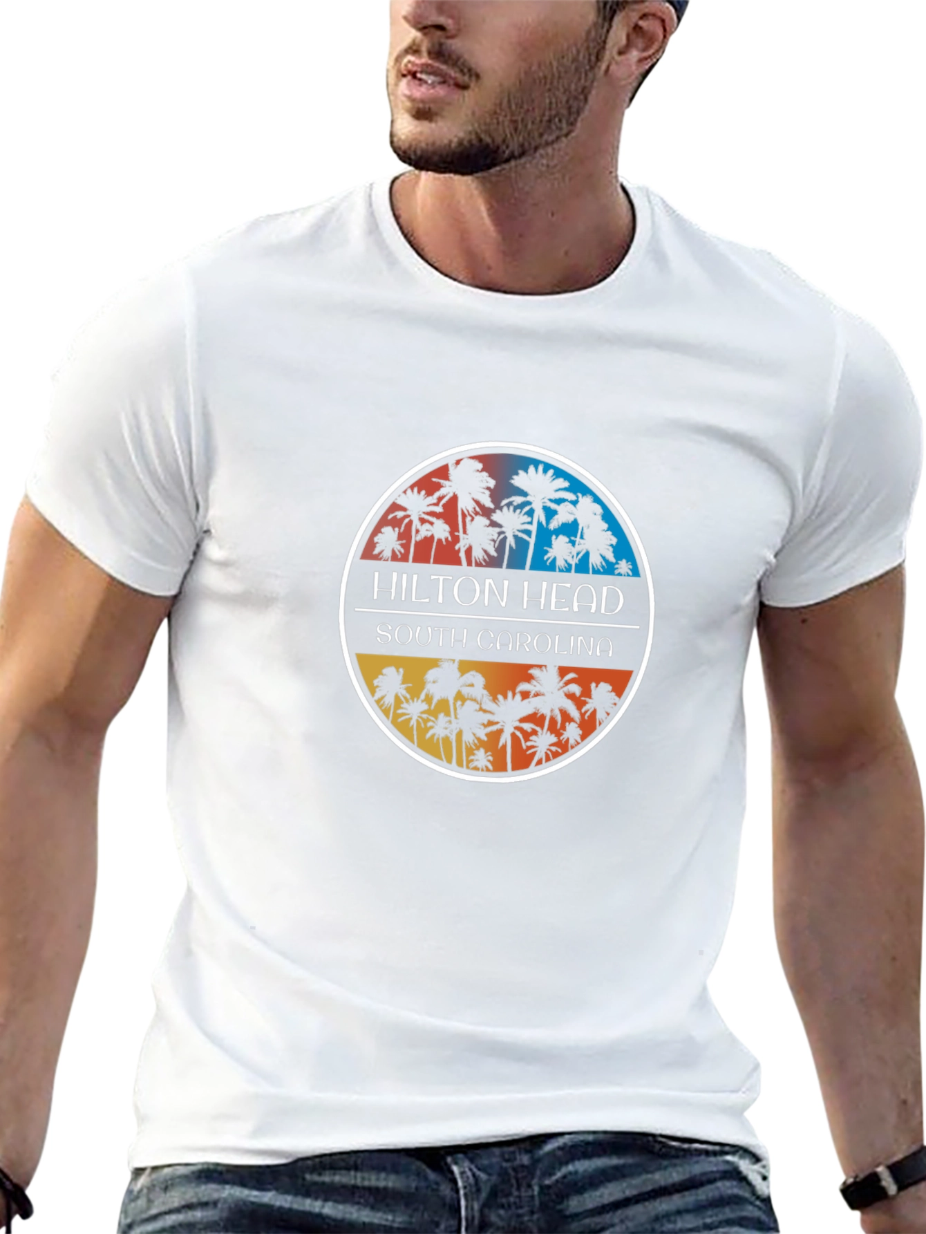 Hilton Head South Carolina Palm Tree Graphic Tee